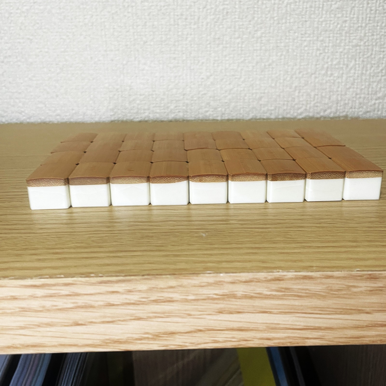 Vintage Mizuno Maruichi Bamboo Backed Mahjong Tile Set Japanese Riichi Mahjong