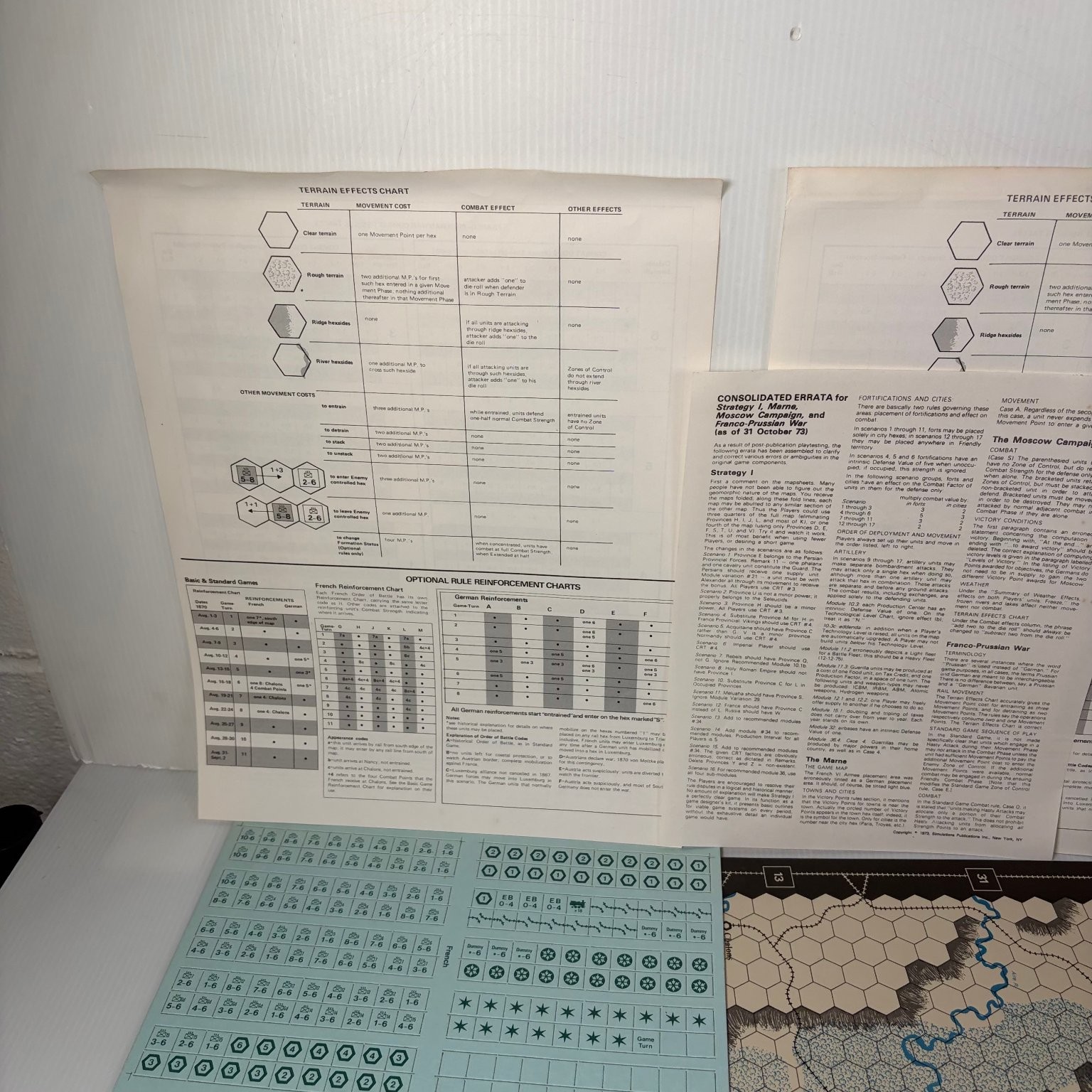 Franco-Prussian War SPI Wargame Board Game 2 Players 1970 Unpunched Unplayed