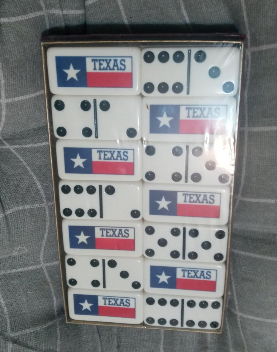 Puremco Marblelike Professional Extra Thick Dominoes Texas Flag USA Made NEW NIP
