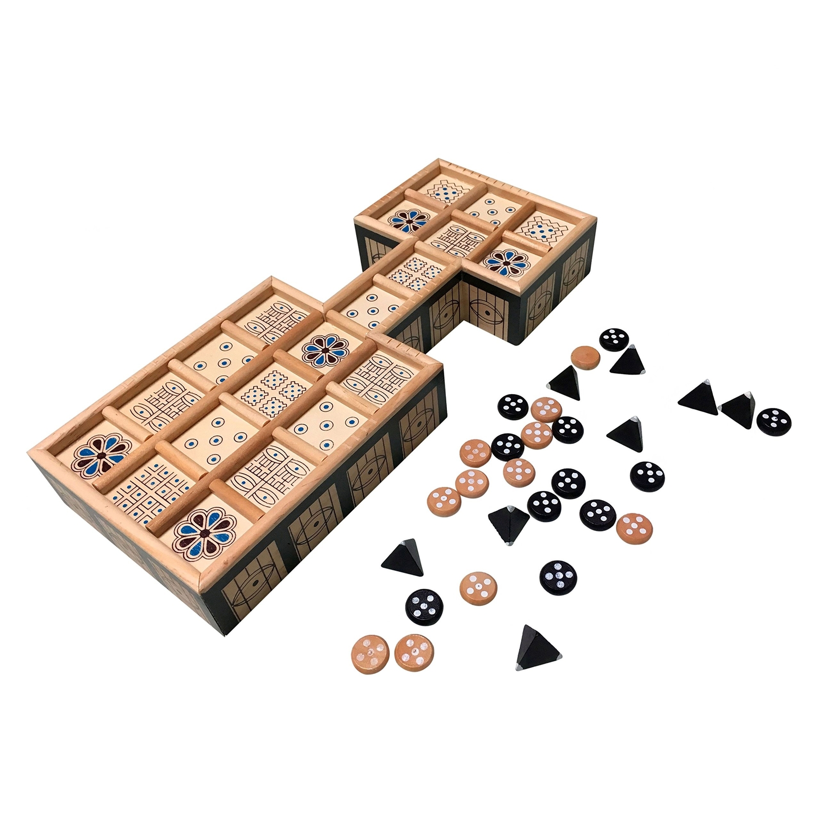 WE Games Royal Game of UR with Storage Drawers, Solid Wood and Beautifully De…