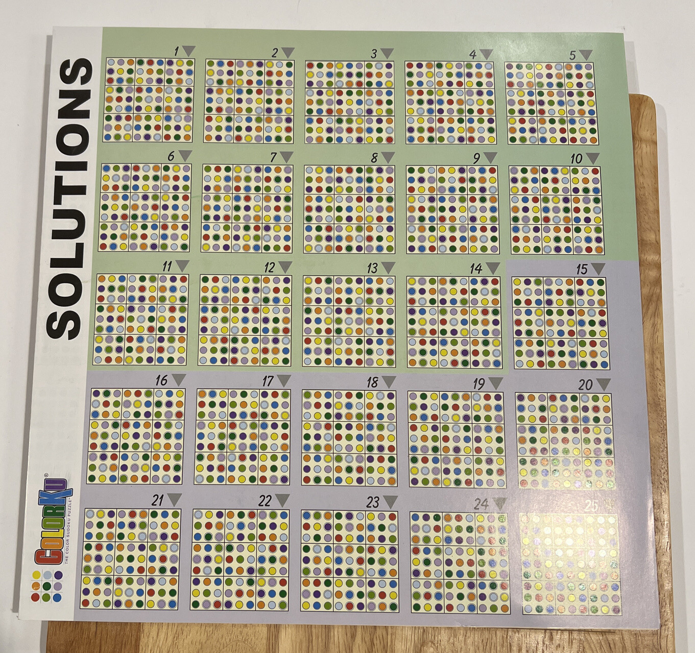 Colorku The Color Sudoku Puzzle – Replacement PARTS – Wooden Game Board