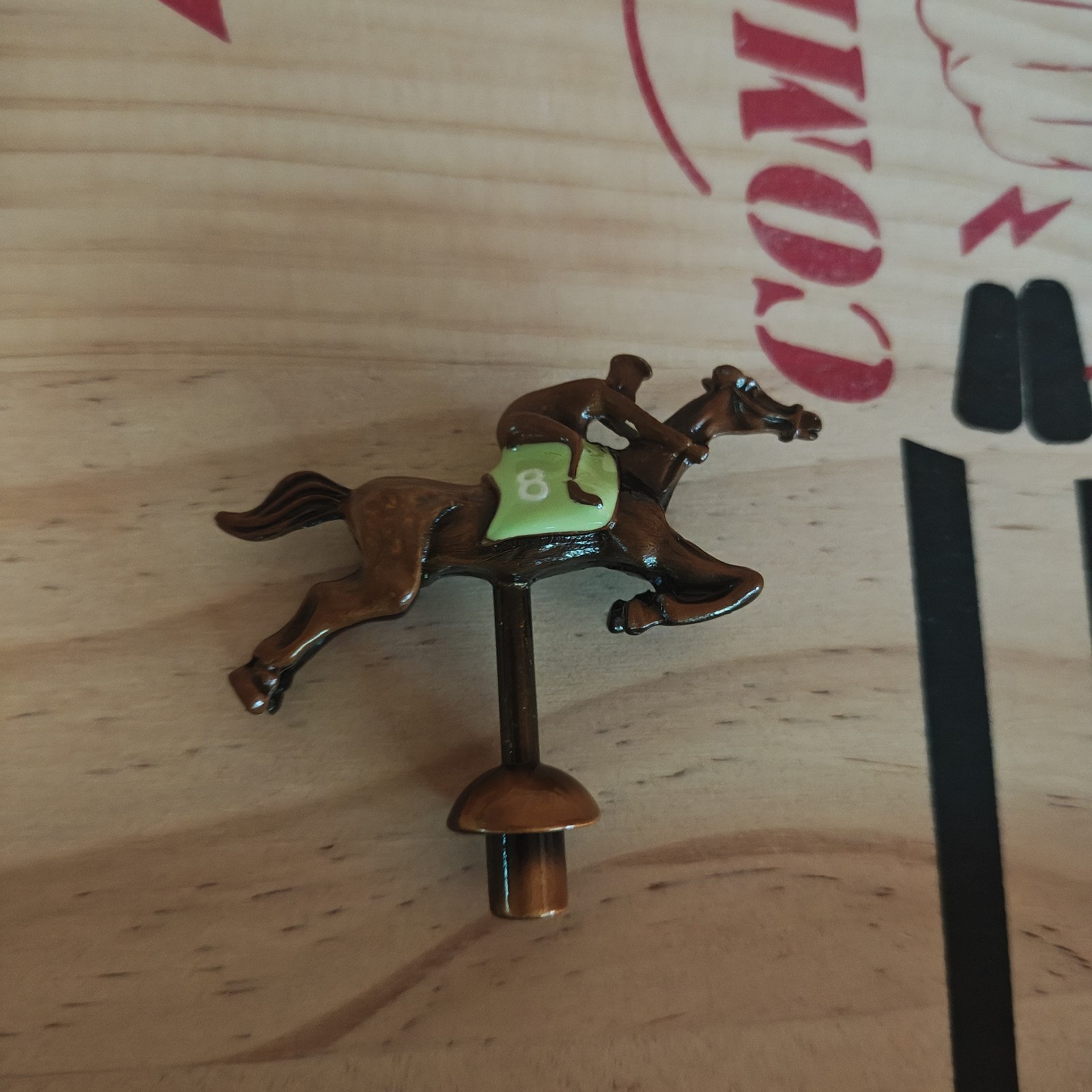 21 inches Horse Racing Board Game with 11 Luxury Metal Horses Thickened Wood J3