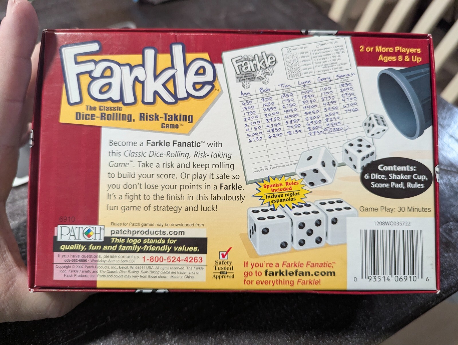 FARKLE Patch Games Edition Classic Dice Game By Patch 100% COMPLETE 2007 Box