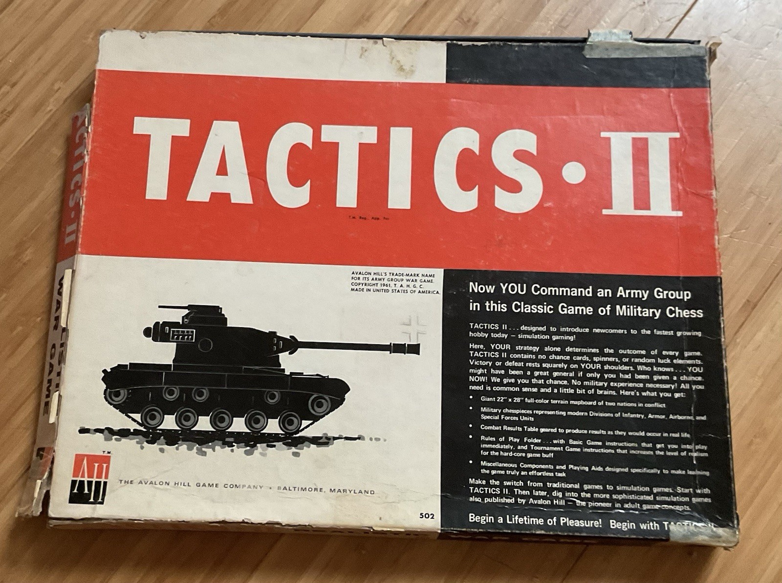 Lot 4 VTG Avalon Hill Games: Blitzkreig, Battle of Bulge, Tactics II, War at Sea