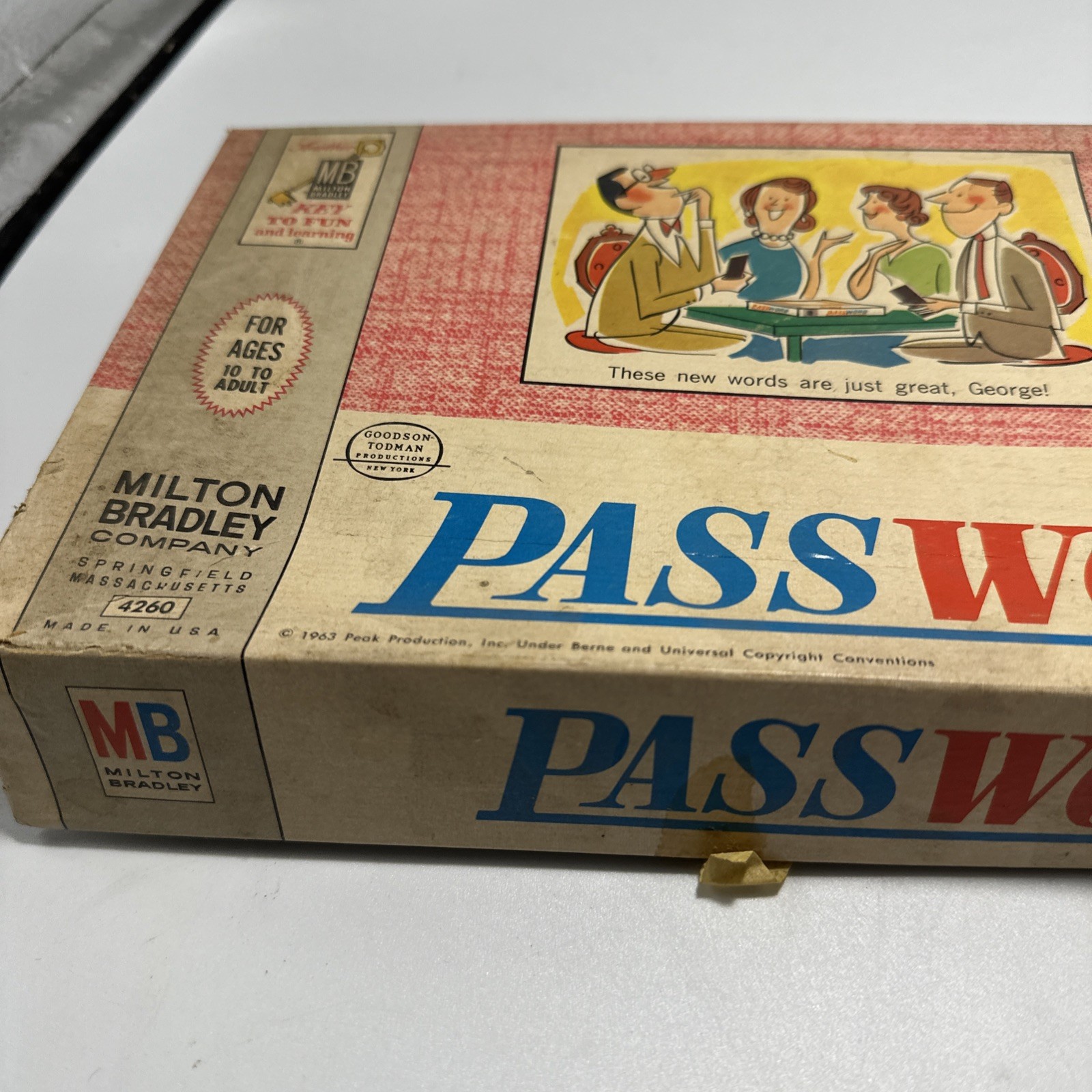 #0- 1963 Password Game 4260 Volume Three Milton Bradley Vintage Board