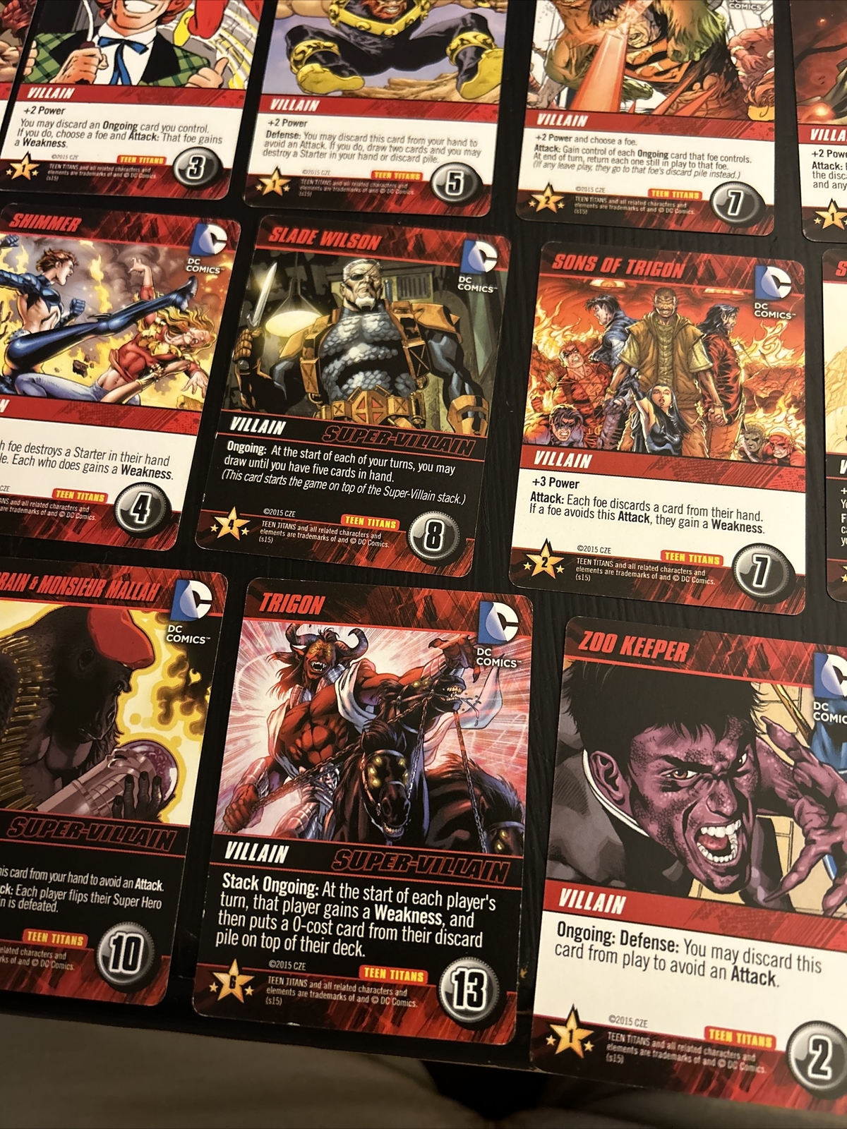 2015 DC Comics Teen Titans Deck Game Villain Card Lot Of 27 Different Cards!