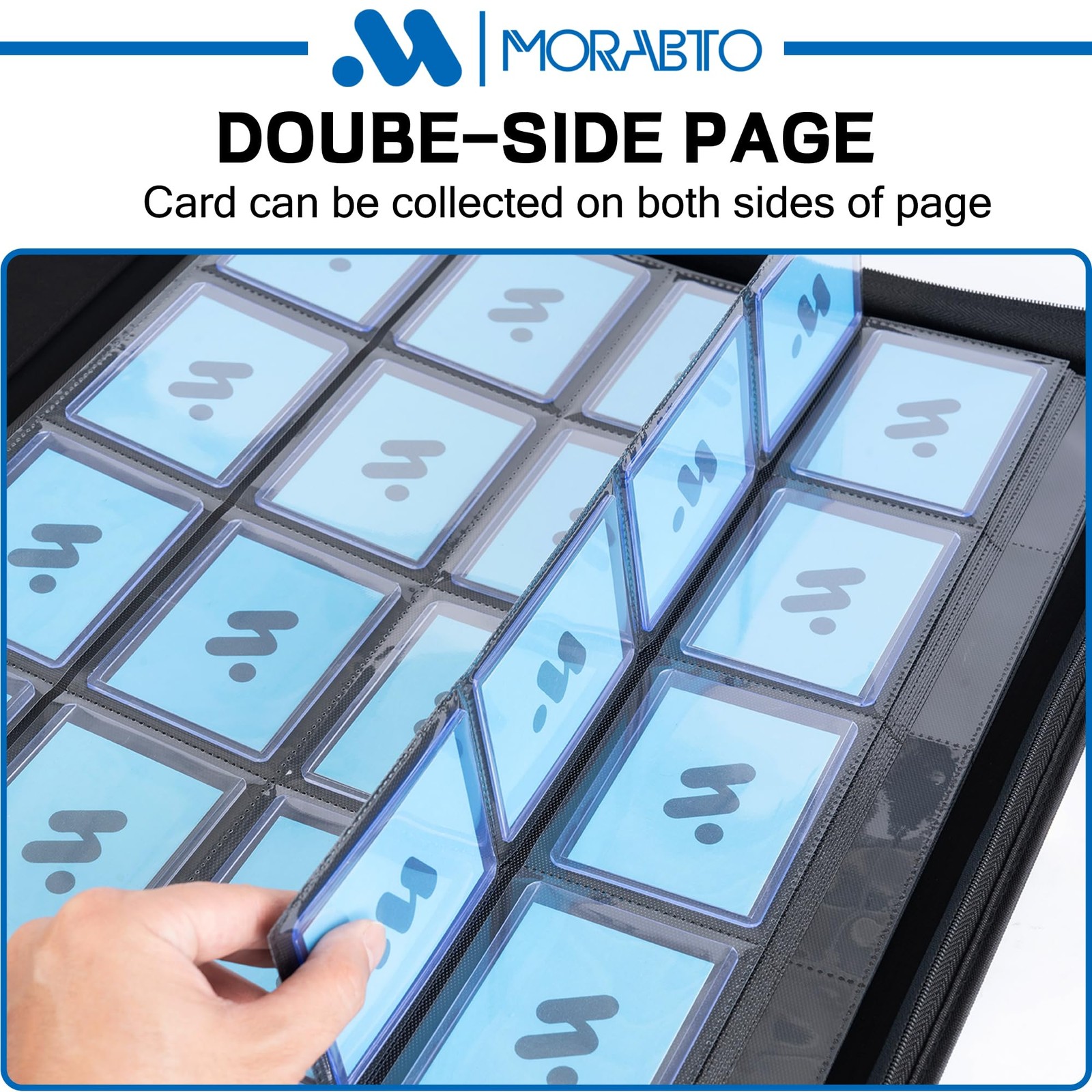 Toploader Binder, Holds 640 Top Loaders,16 16 Pocket 640, Light Blue