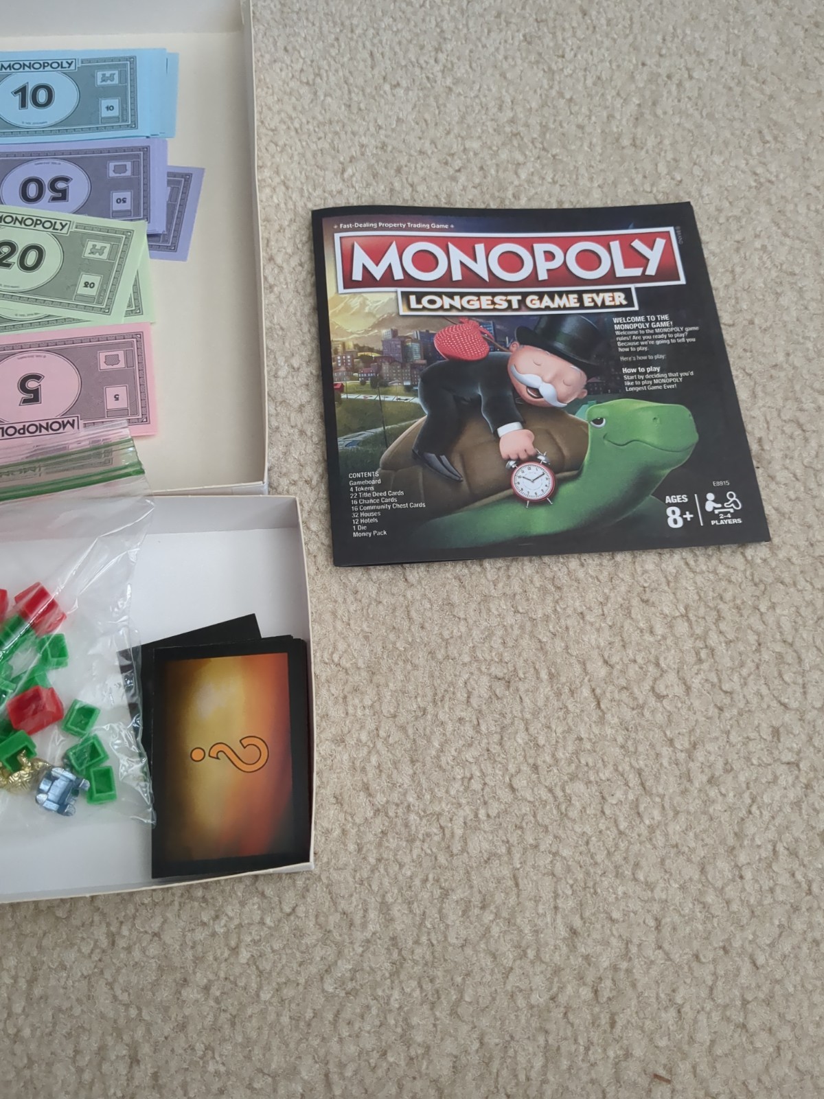 Hasbro E8915000 Monopoly Longest Game Ever Edition Complete! Never Played!