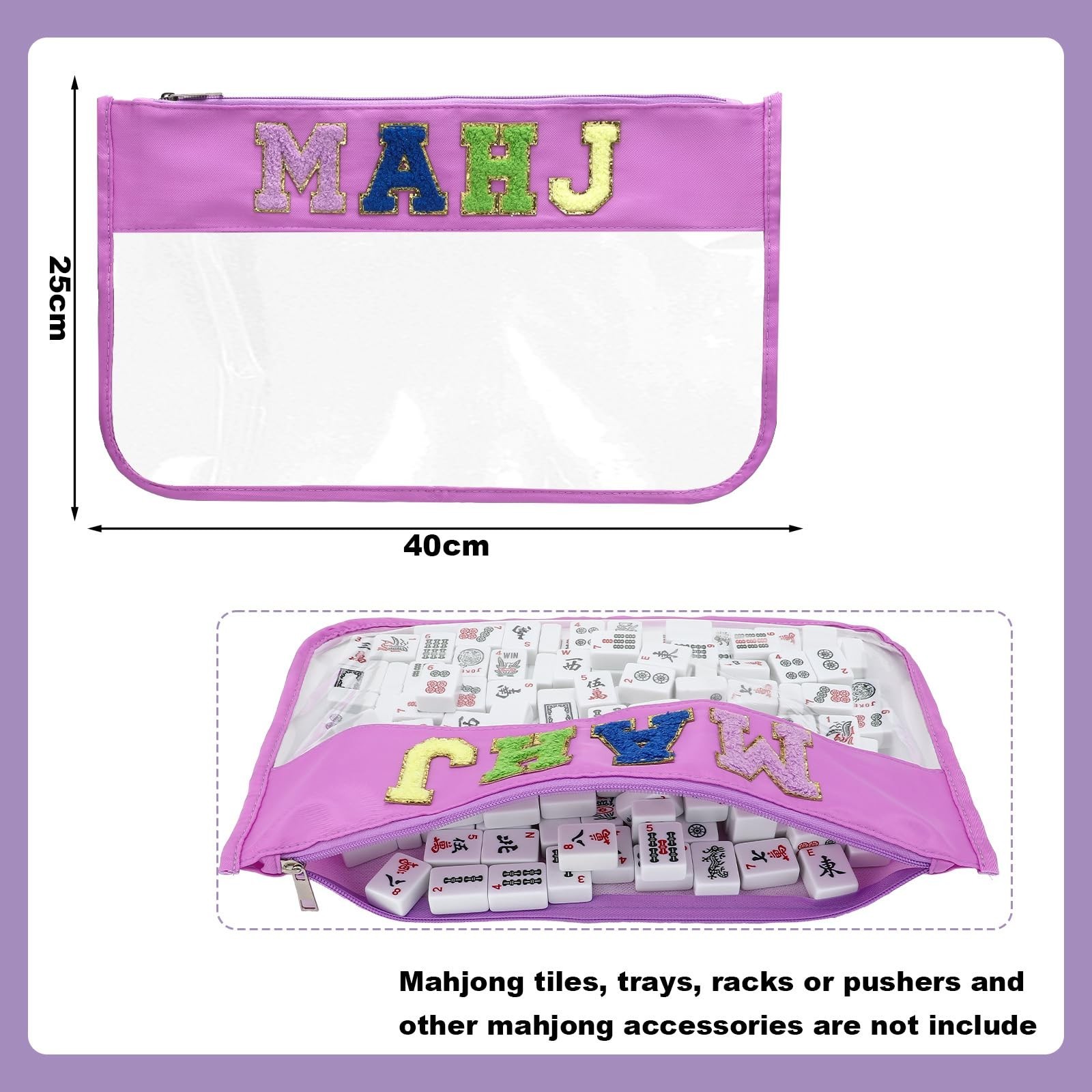 3 Pcs Empty Mahjong Canvas Bag Gift Embroidered American Mahjong Set Incl Til…