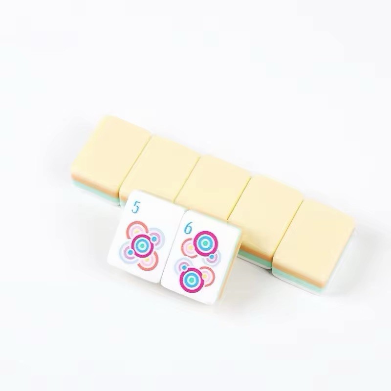 NEW! Lemon Chiffon Yellow 4-Layer Acrylic Mahjong Tiles American Set 160 Luxury