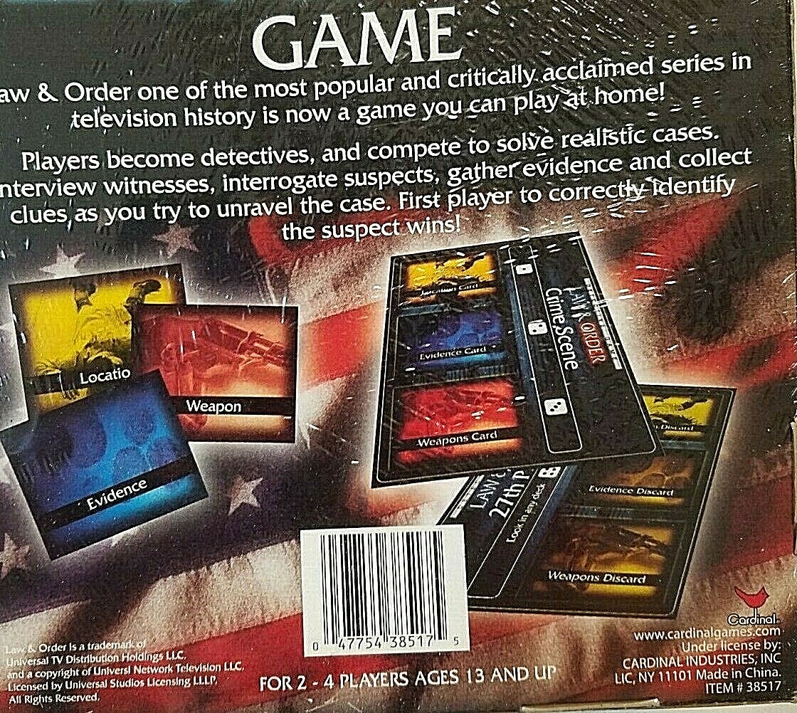 LAW AND ORDER DETECTIVE GAME 2 TO 4 PLAYERS NEW AND SEALED