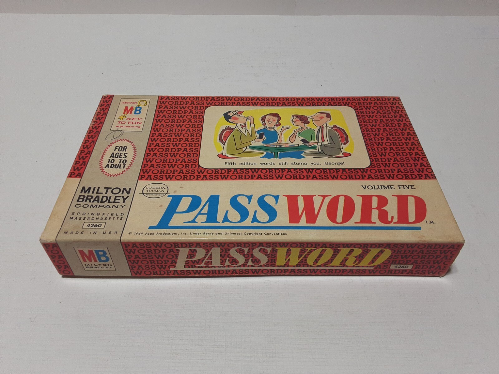 Vintage Milton Bradley Password Game 1964 Volume 5 Original box #4260 Complete