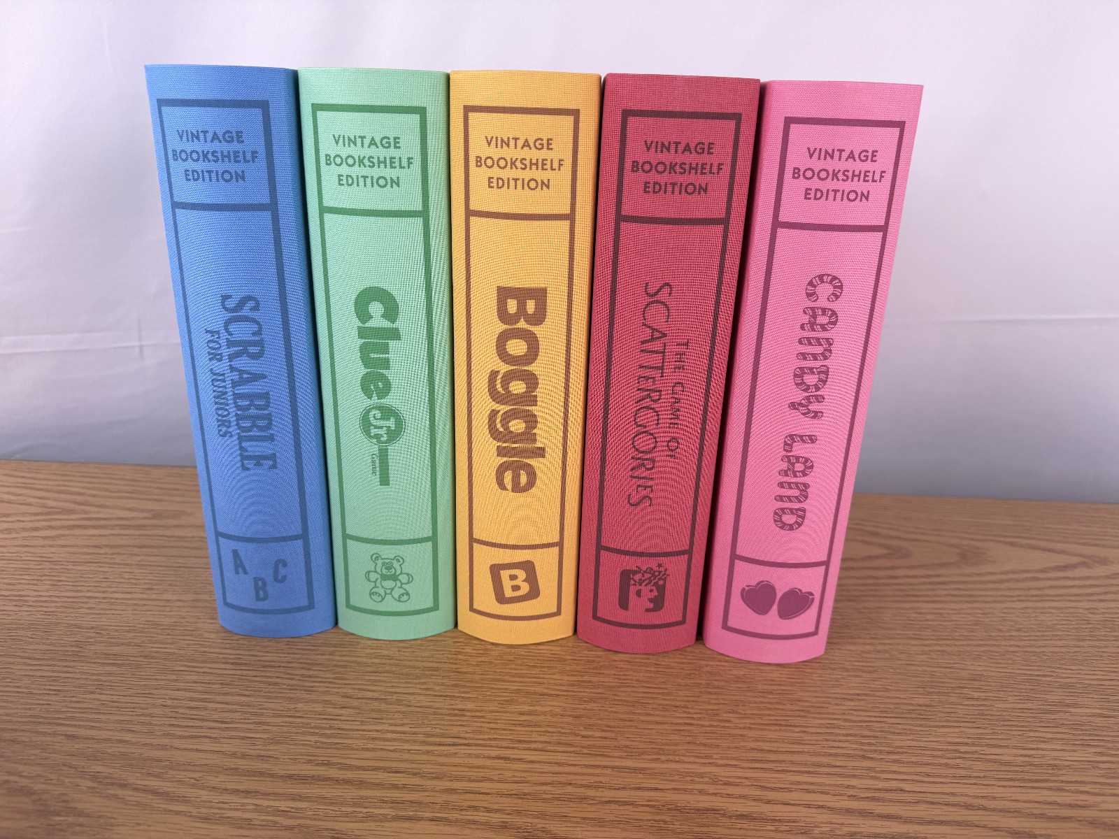 Vintage Linen Bookshelf Game Edition 5 Pack Bundle WS Game Company Open Box