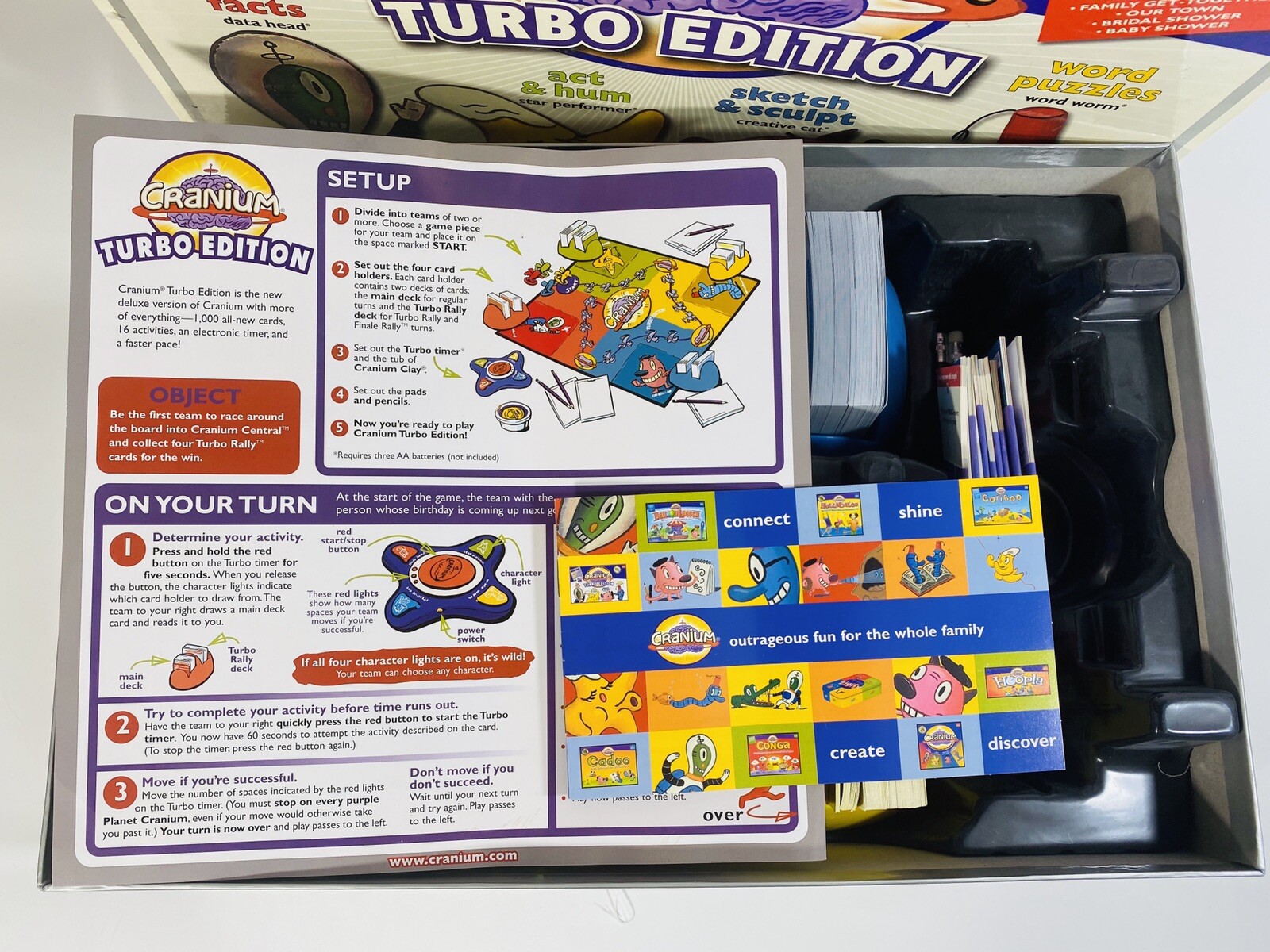 Cranium Turbo Edition Interactive Adult Teen Party Pack Board Game Night