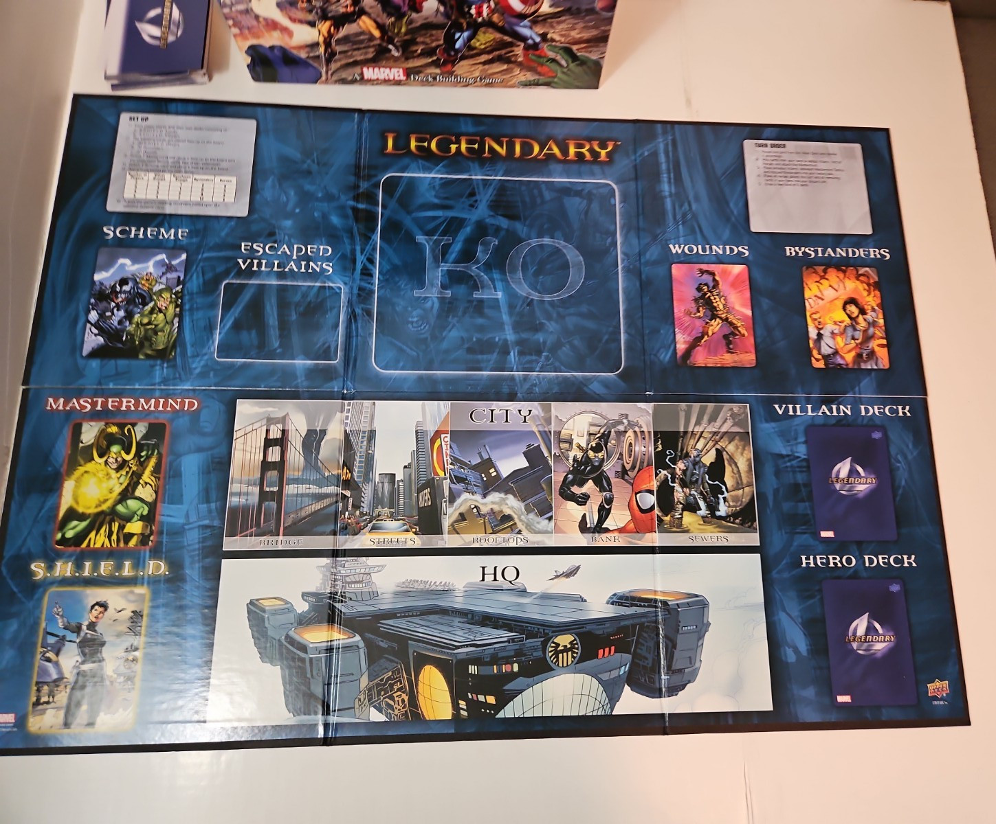 Legendary: A Marvel Deck Building Game base game with 500 cards used Original V