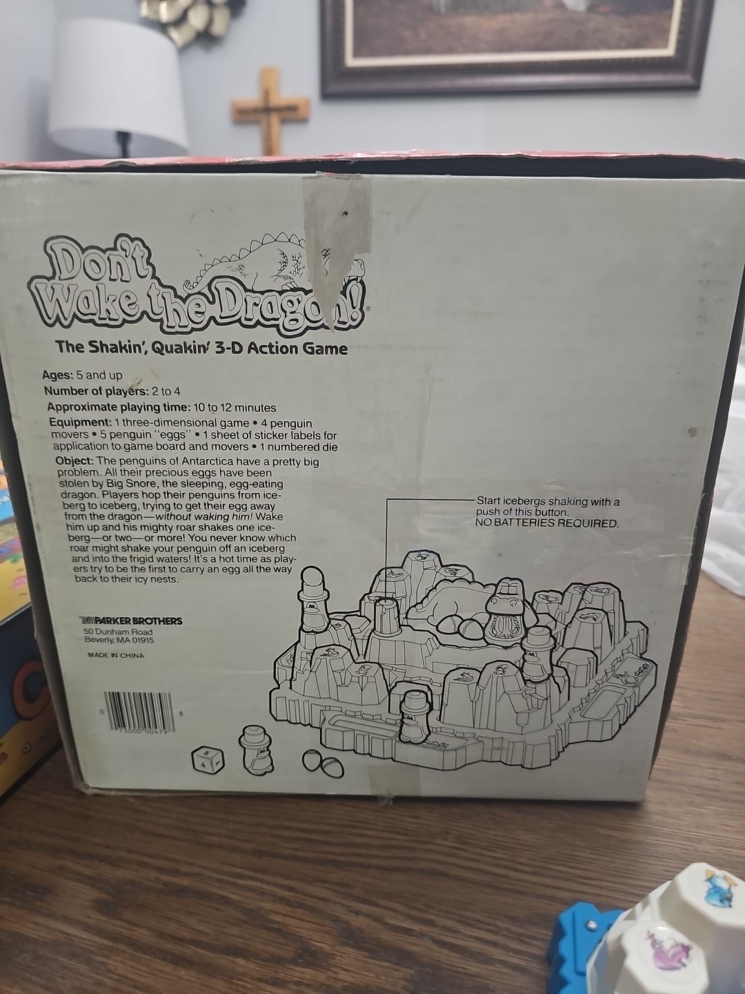 Vtg Don’t Wake the Dragon Board Game 1986, Parker Brothers Missing Penguin
