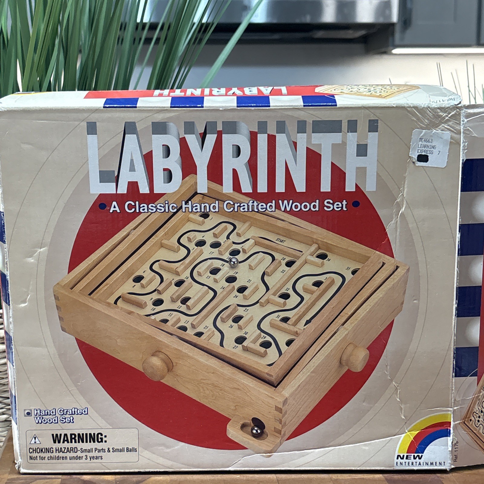 Labyrinth Wooden Maze Tilting Puzzle w/ 2 Marbles Hand Crafted Classic