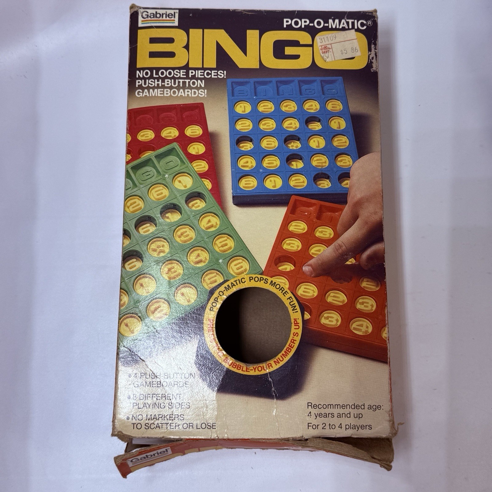 Vintage Pop-O-Matic Bingo Game Gabriel #7302 Toys 1977 Complete Popper Works!