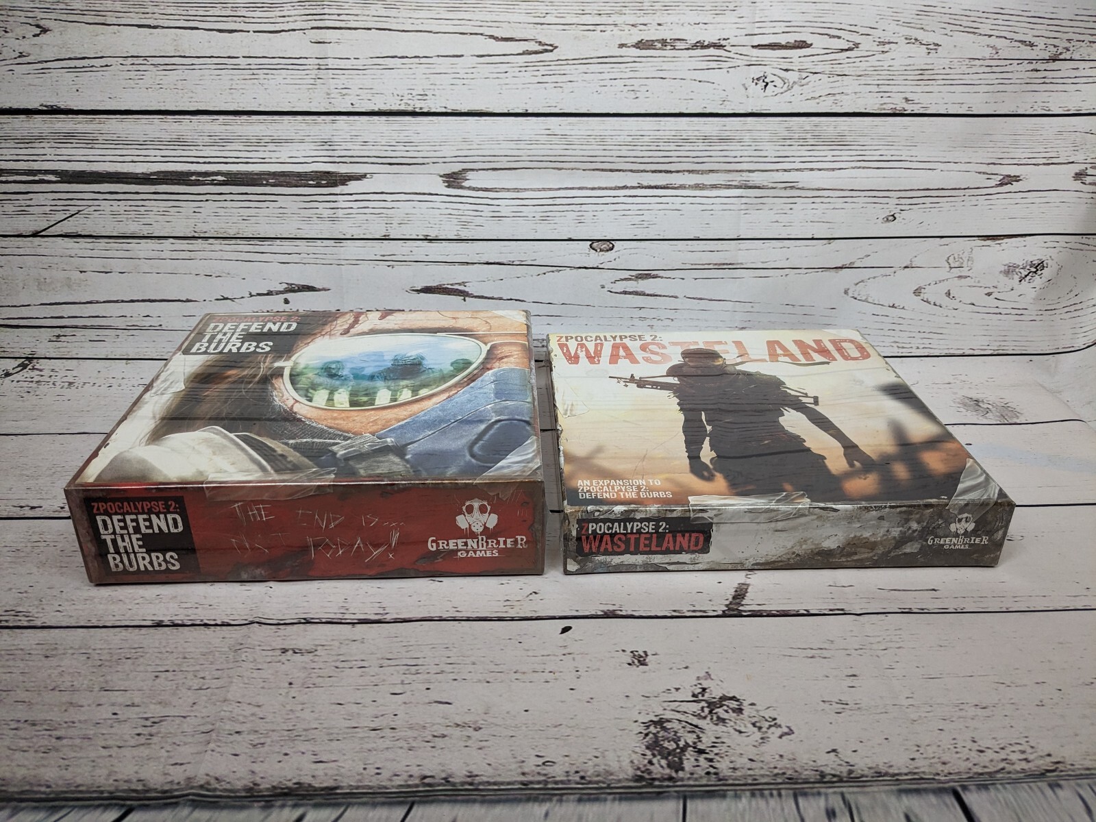 Greenbrier Board Game Zpocalypse 2 Defend the Burbs w/ Wasteland Expansion NIS
