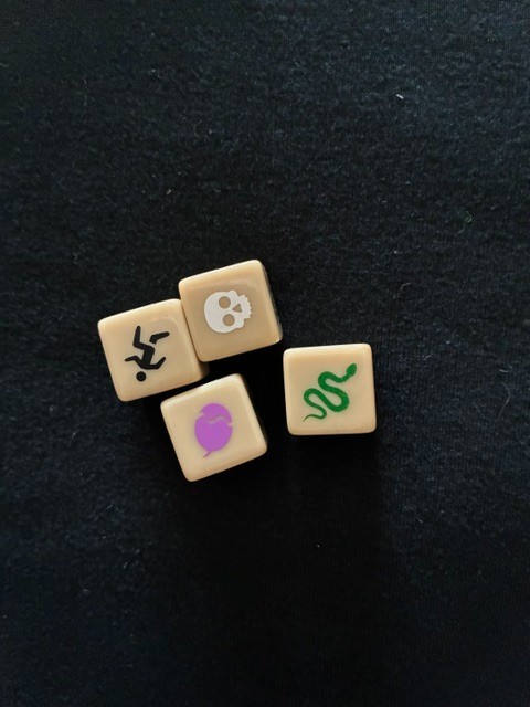 Jumanji Deluxe, all 4 Challenge Dice, Official Replacement Game Pieces, 2021