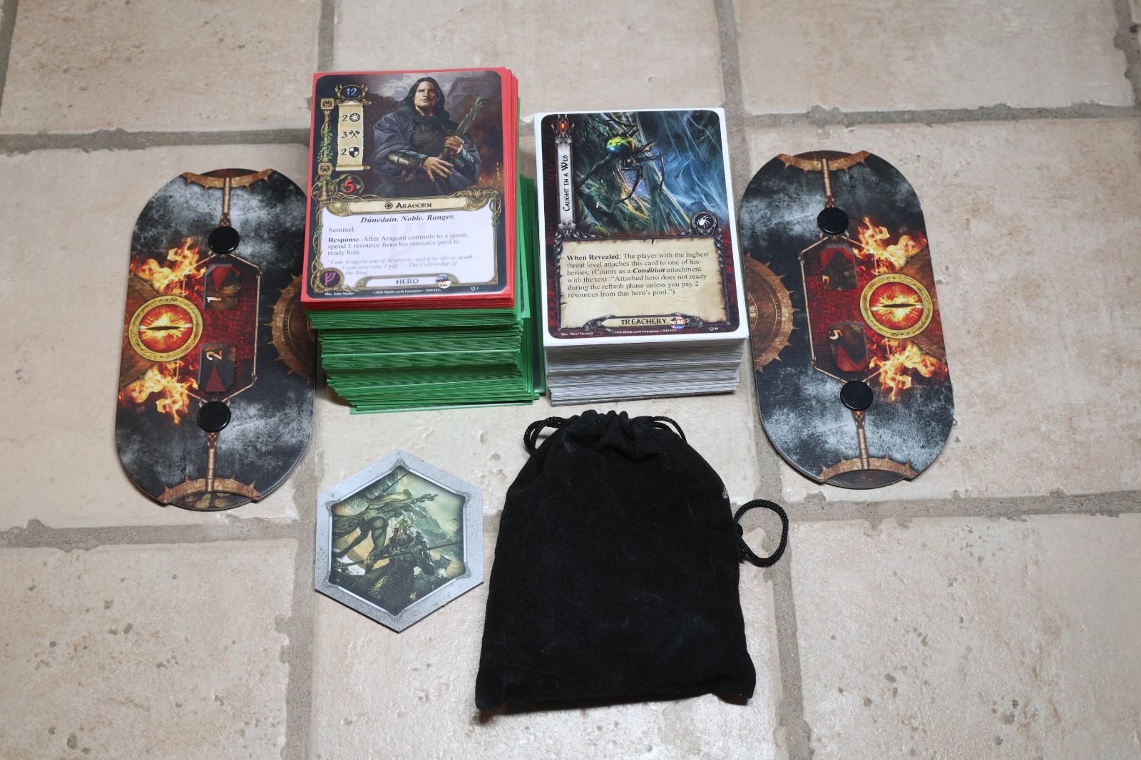 Lord of the Rings LCG – Original Core Set – All Cards Sleeved, Tokens