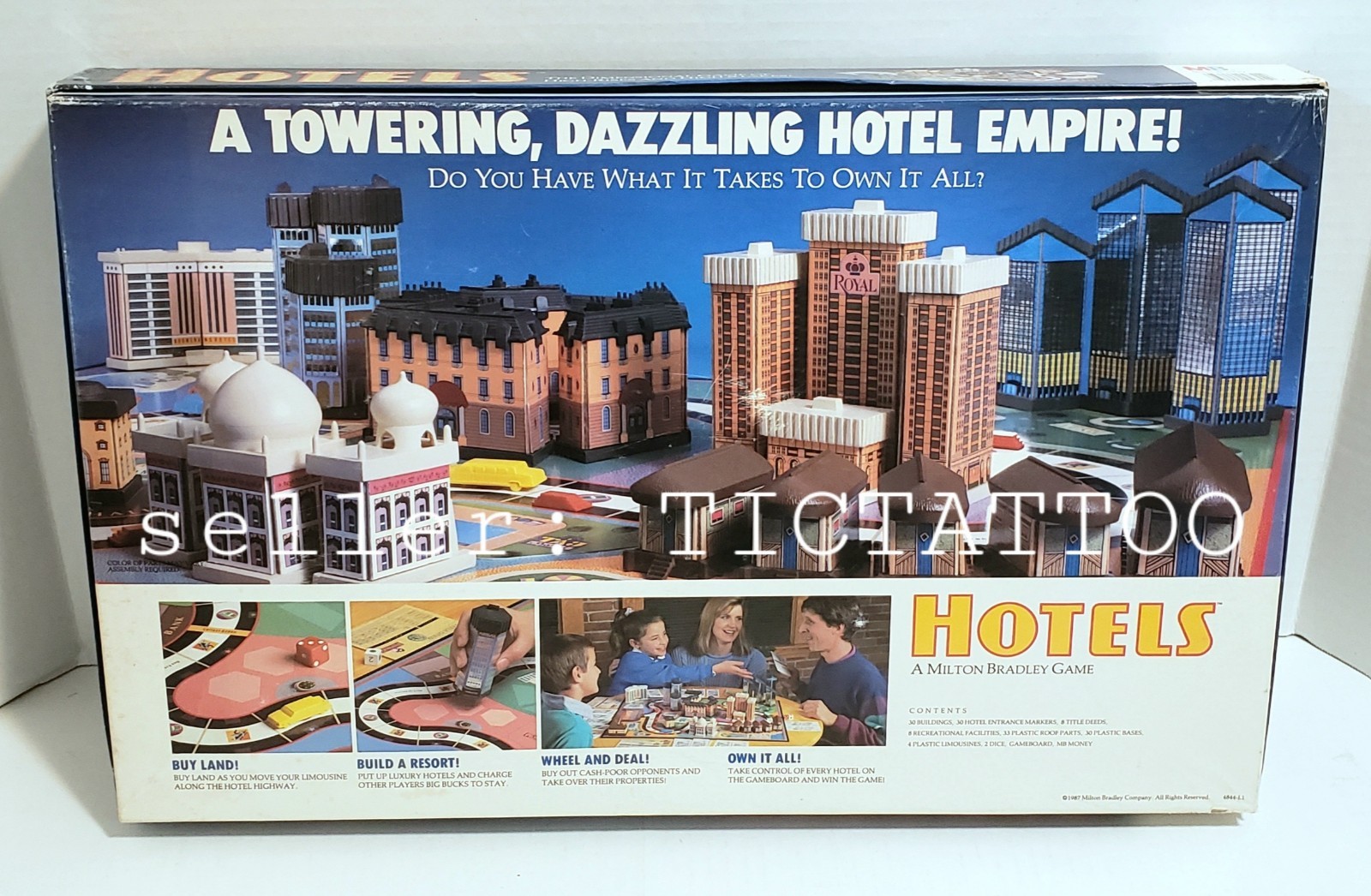 🔥 Milton Bradley HOTELS Board Game 1987 Real Estate COMPLETE VERY GOOD +