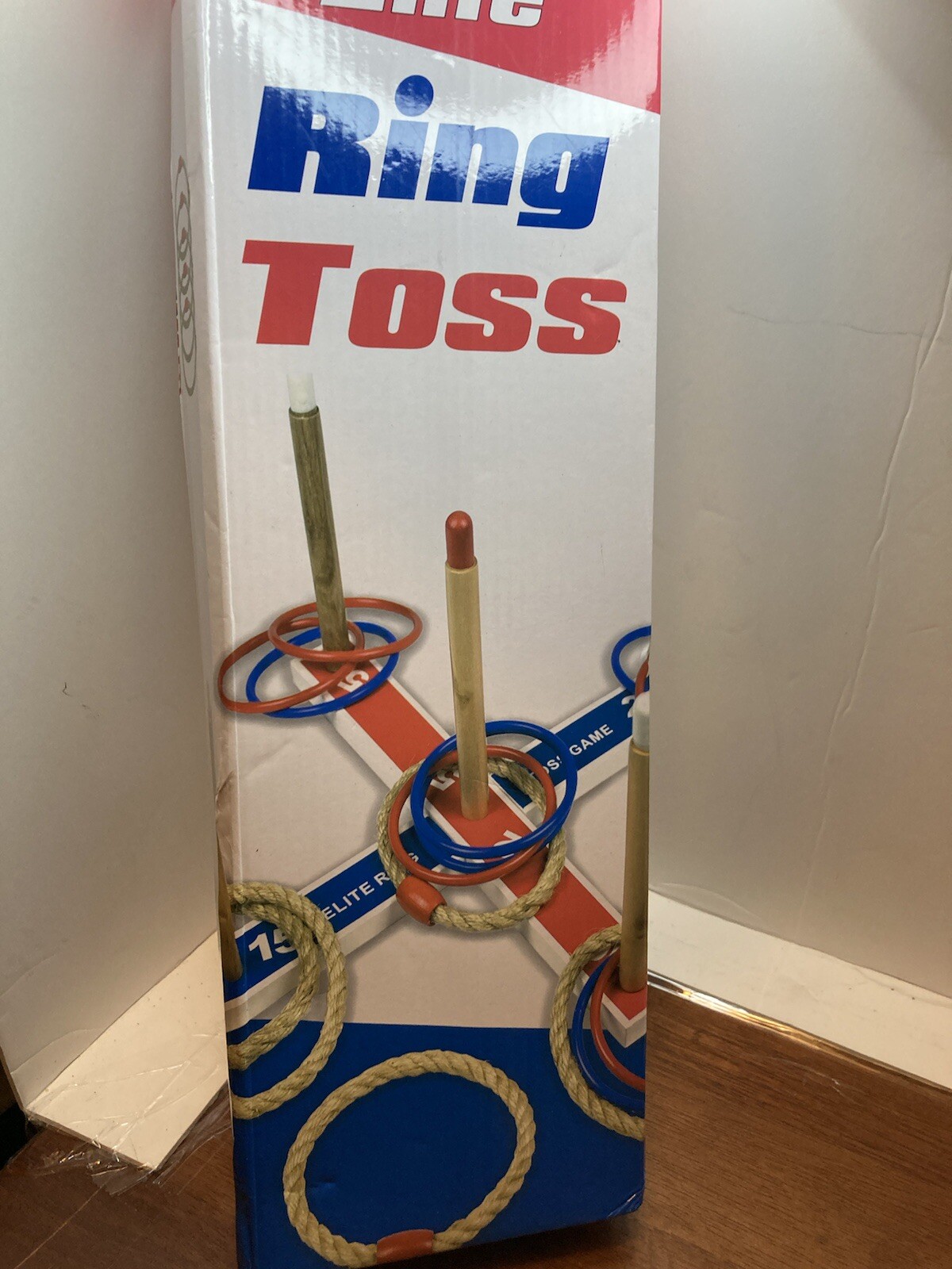 Elite Games Rope Ring Toss Yard Game Solid Wood