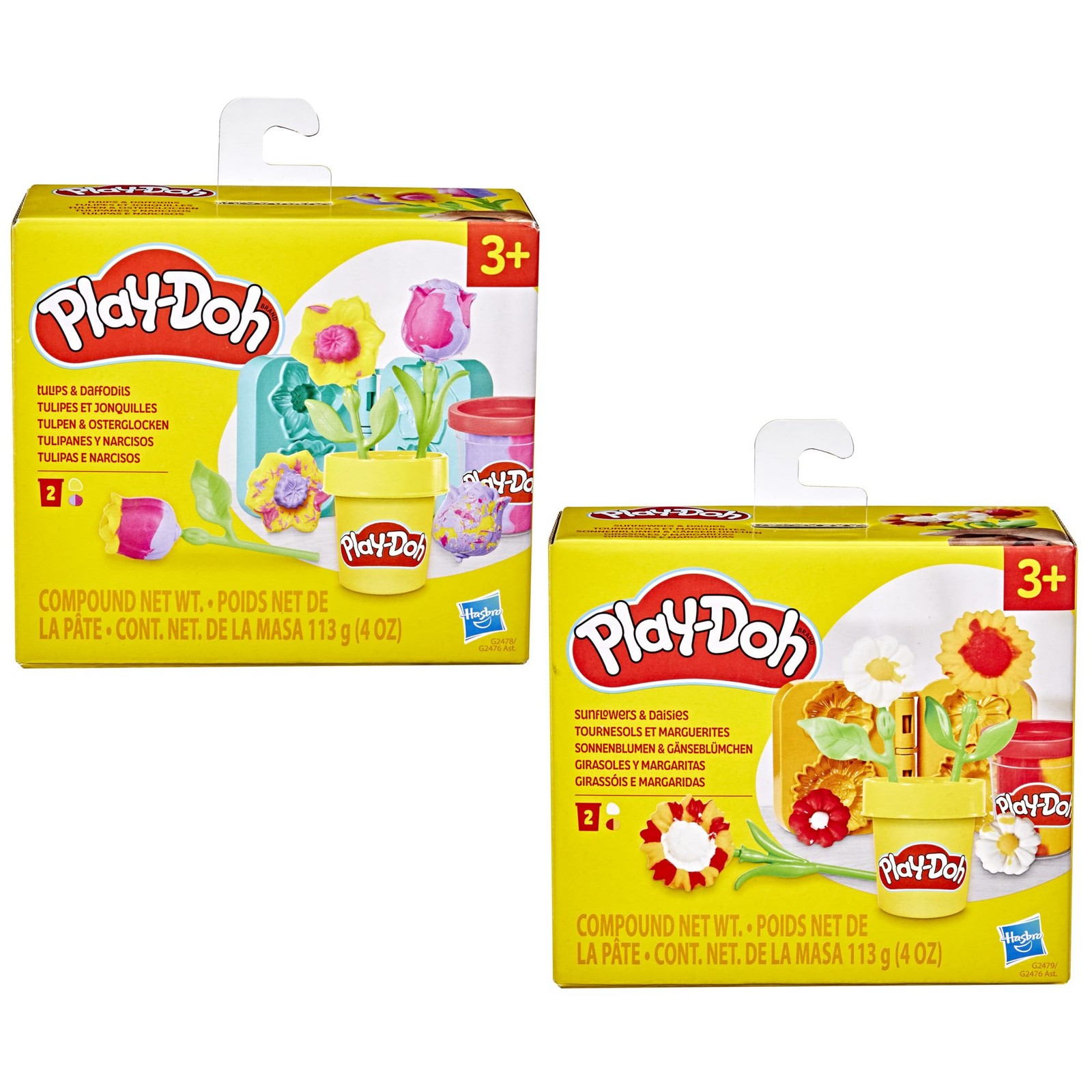 Play Doh Flower Two Pack Tulips Daffodils Sunflower Daisies Kids Craft