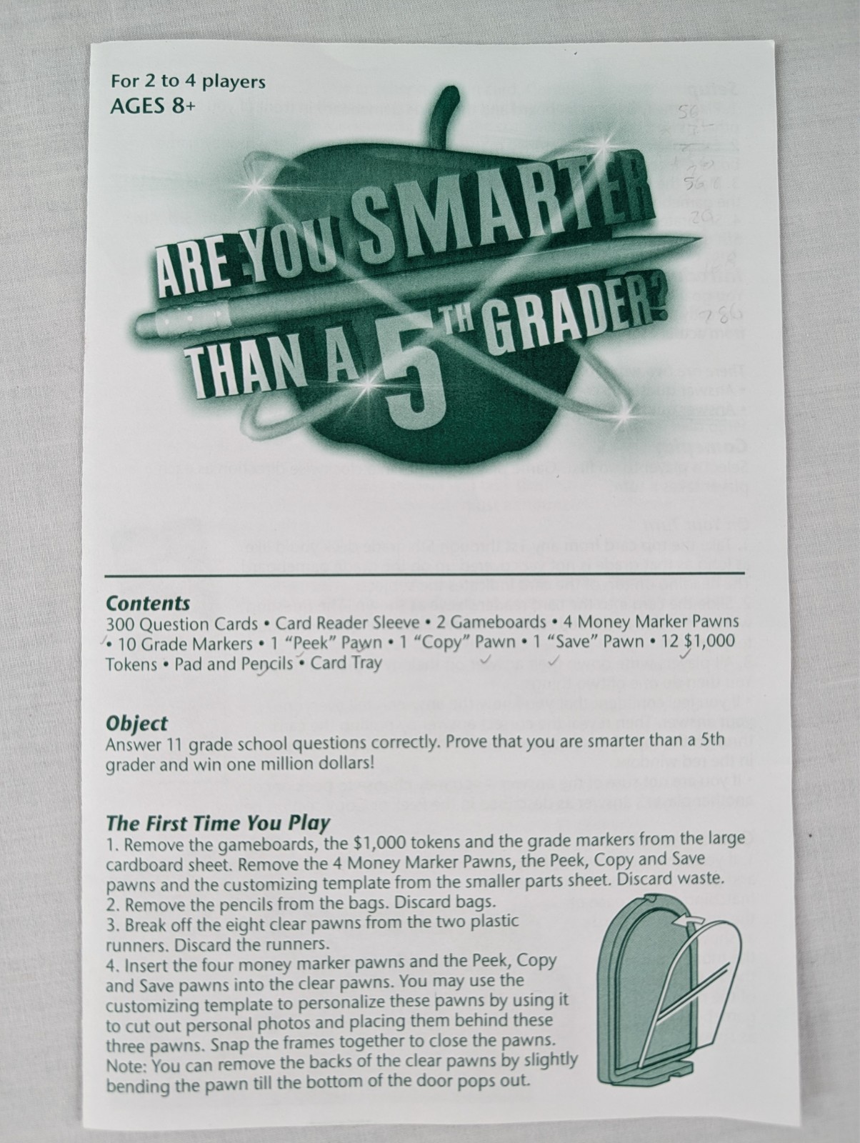 Are You Smarter Than A 5th Grader? Board Game Ages 8+ Pre-Owned 2-4 Players