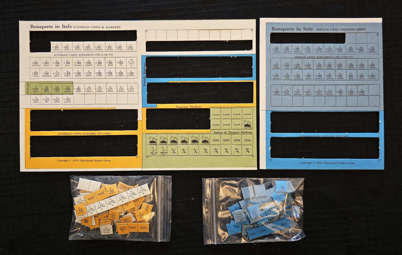 “BONAPARTE IN ITALY” WAR GAME – OSG – PART. PUN (161/300) – COMPLETE + ERRATA