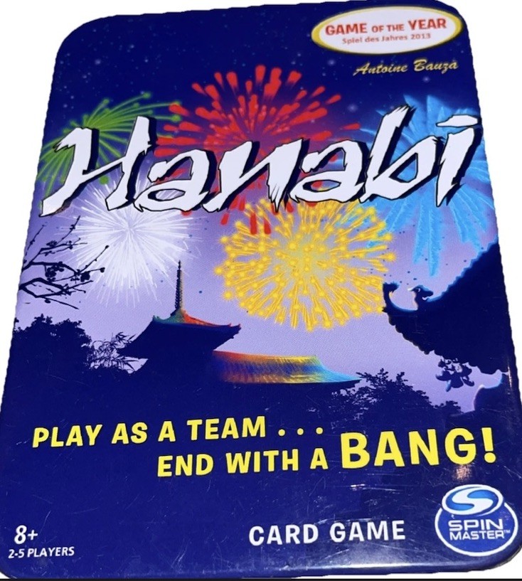 Hanabi Strategy Card Game Travel Tin Case Spin Master Complete! Mint Condition!