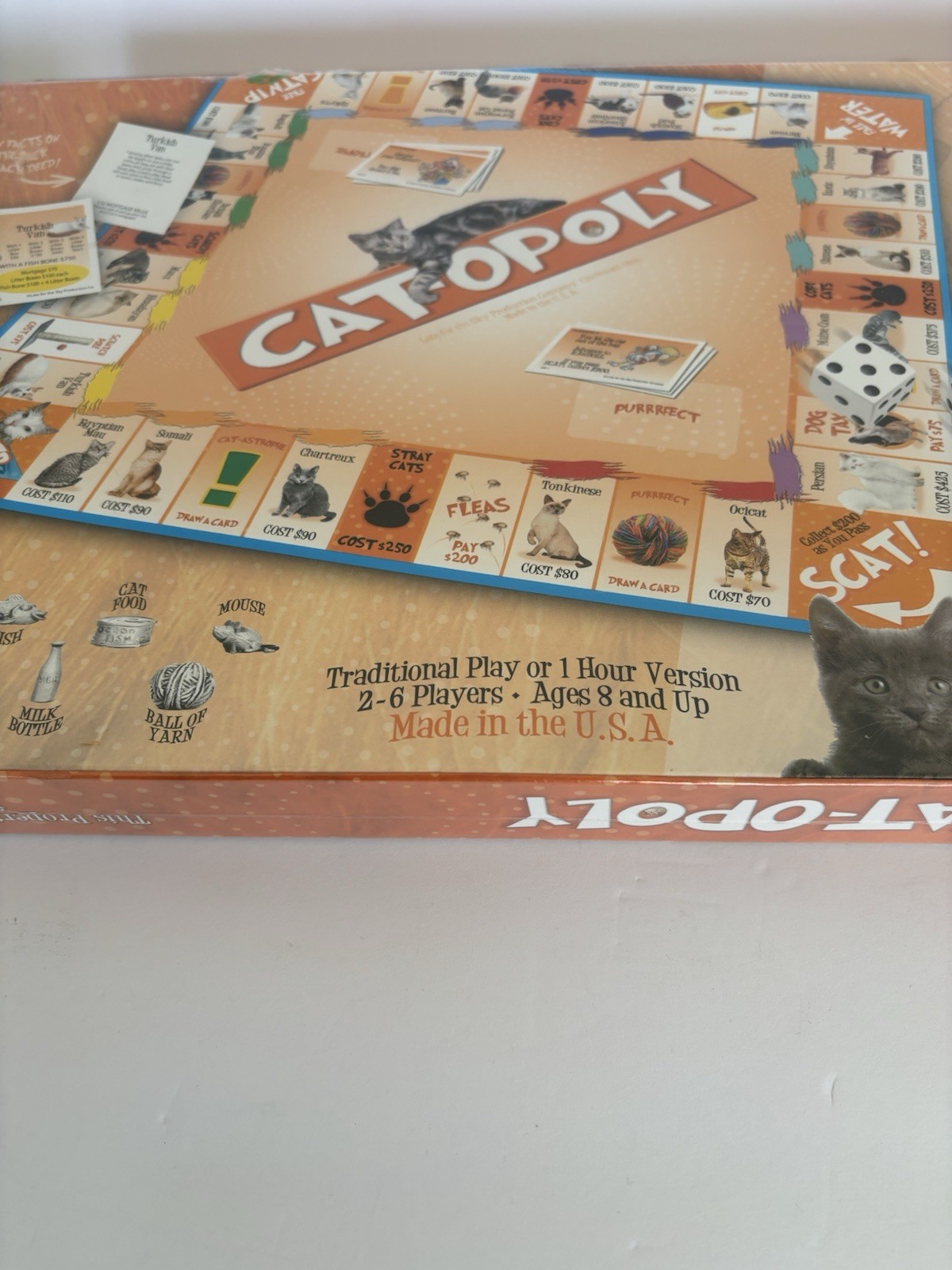Late for the Sky Cat-Opoly Board Game Traditional Play 1 Hour, 2+ Players, 8+