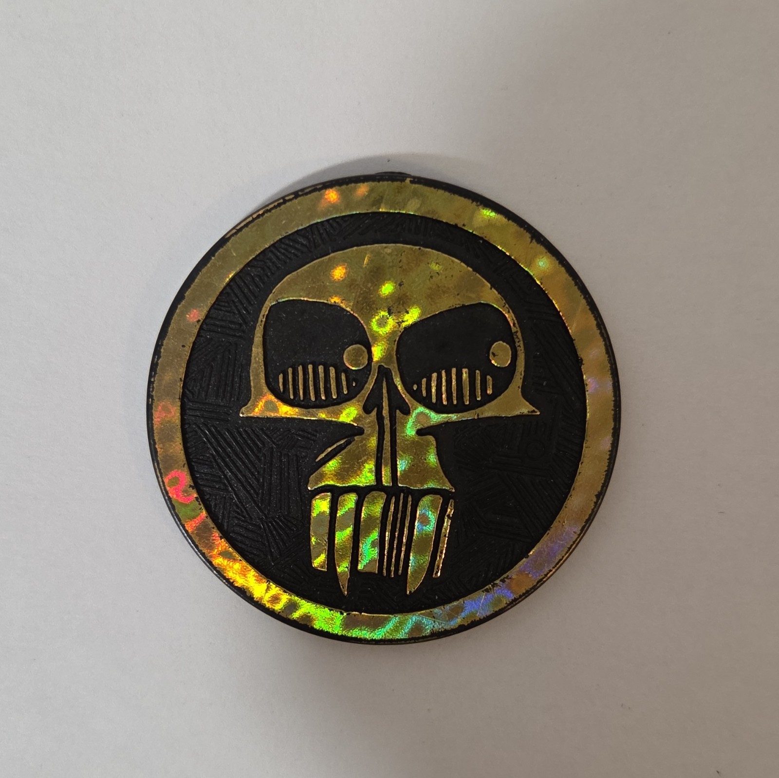 Vintage 1990s WPF POG Slammer Gold Skull & Unknown Disc with Claw/Star