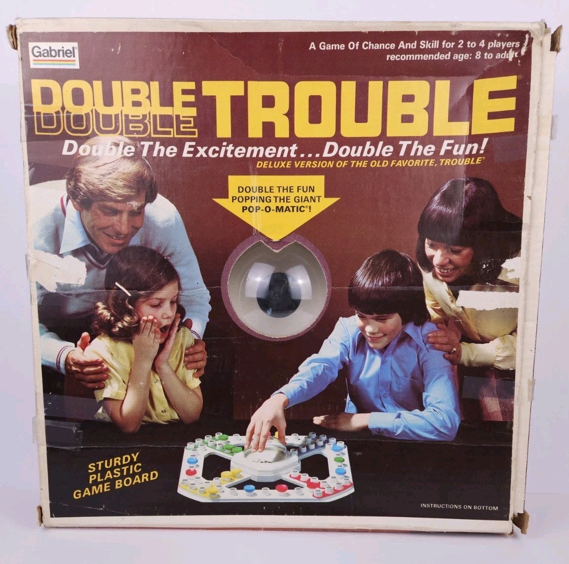 1976 Gabriel Double Trouble Board Game Giant Pop-O-Matic