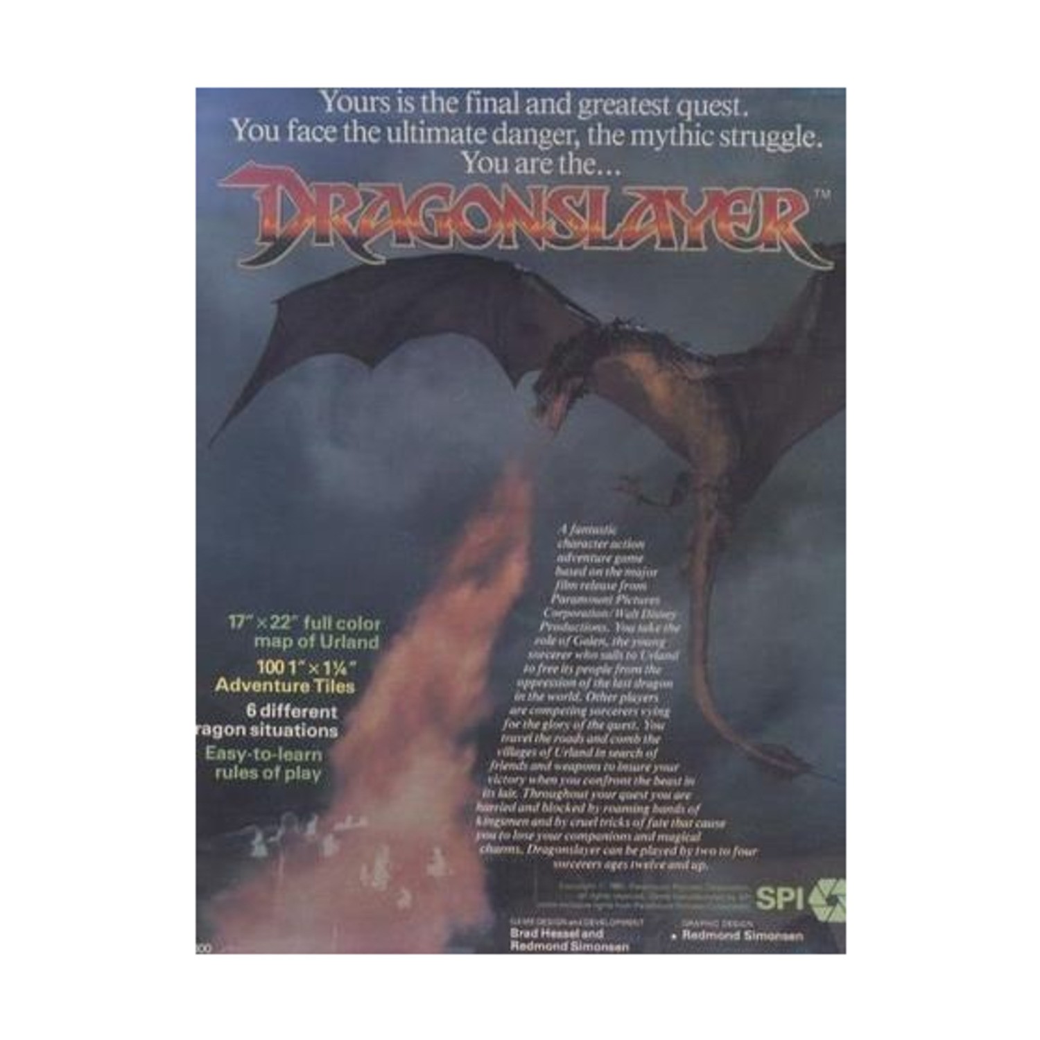 SPI Boardgame DragonSlayer Box VG+/NM