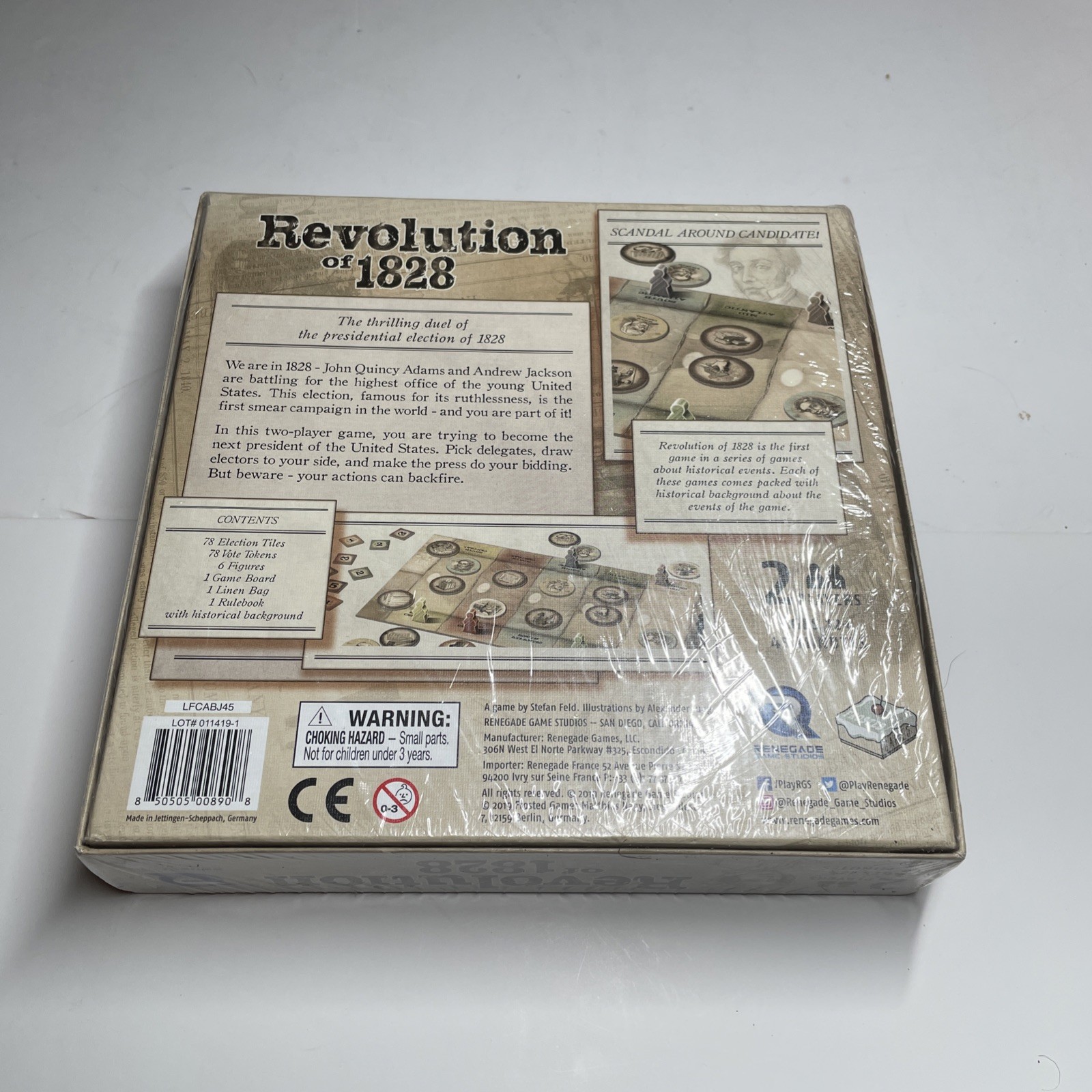 Revolution of 1828 Board Game, 2 players, Renegade Game Studios NEW
