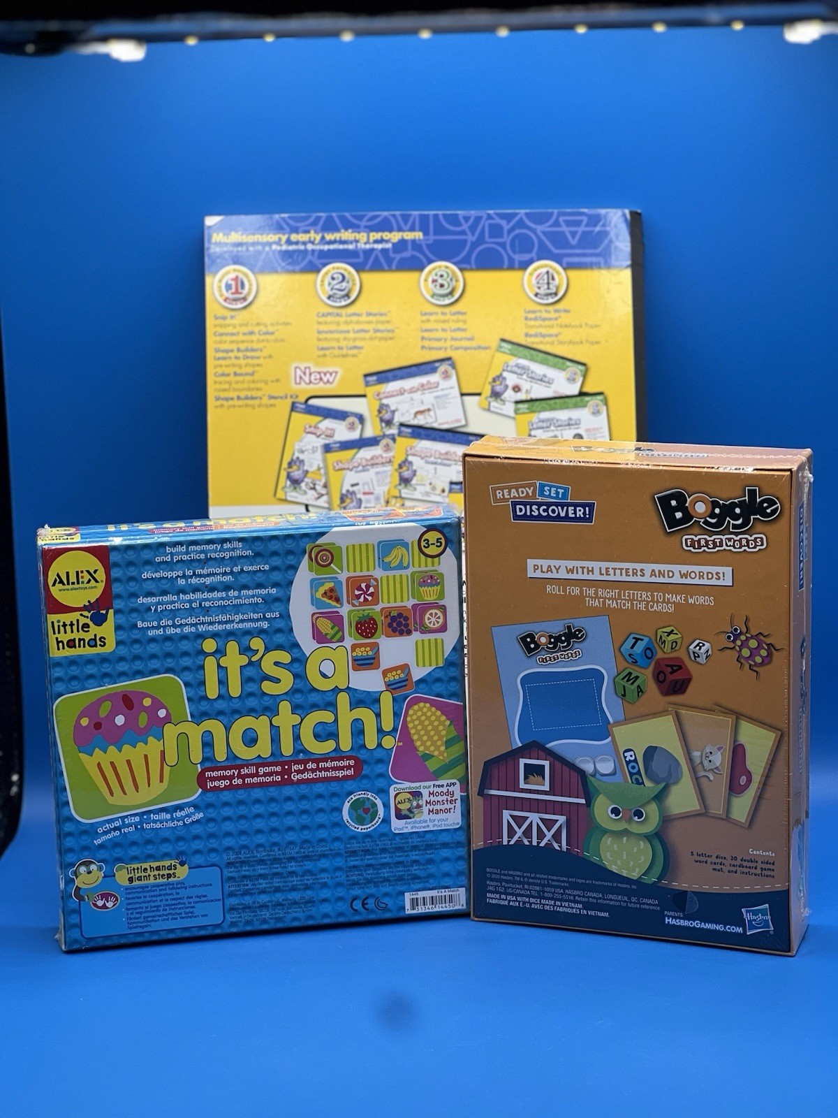 Hasbro Boggle First Words Game & Little Hands Matching Game + SNIP IT Activity