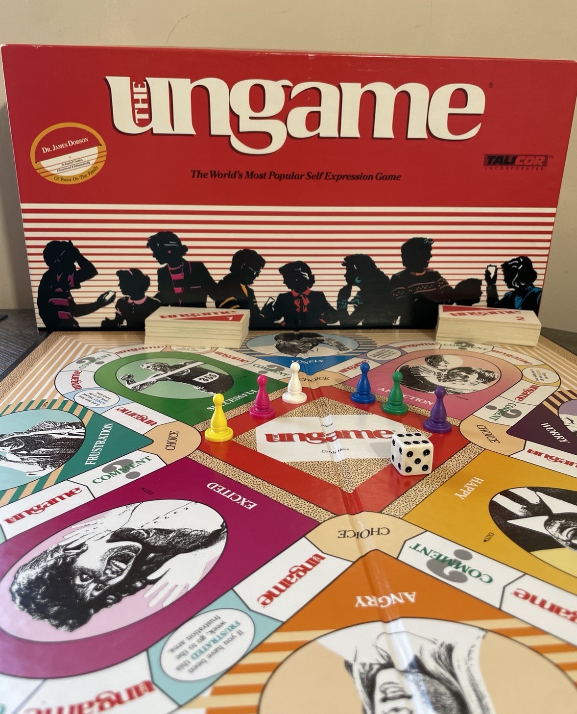TaliCor Ungame Board Game Christian 1989 Family Self-Expression 100% COMPLETE