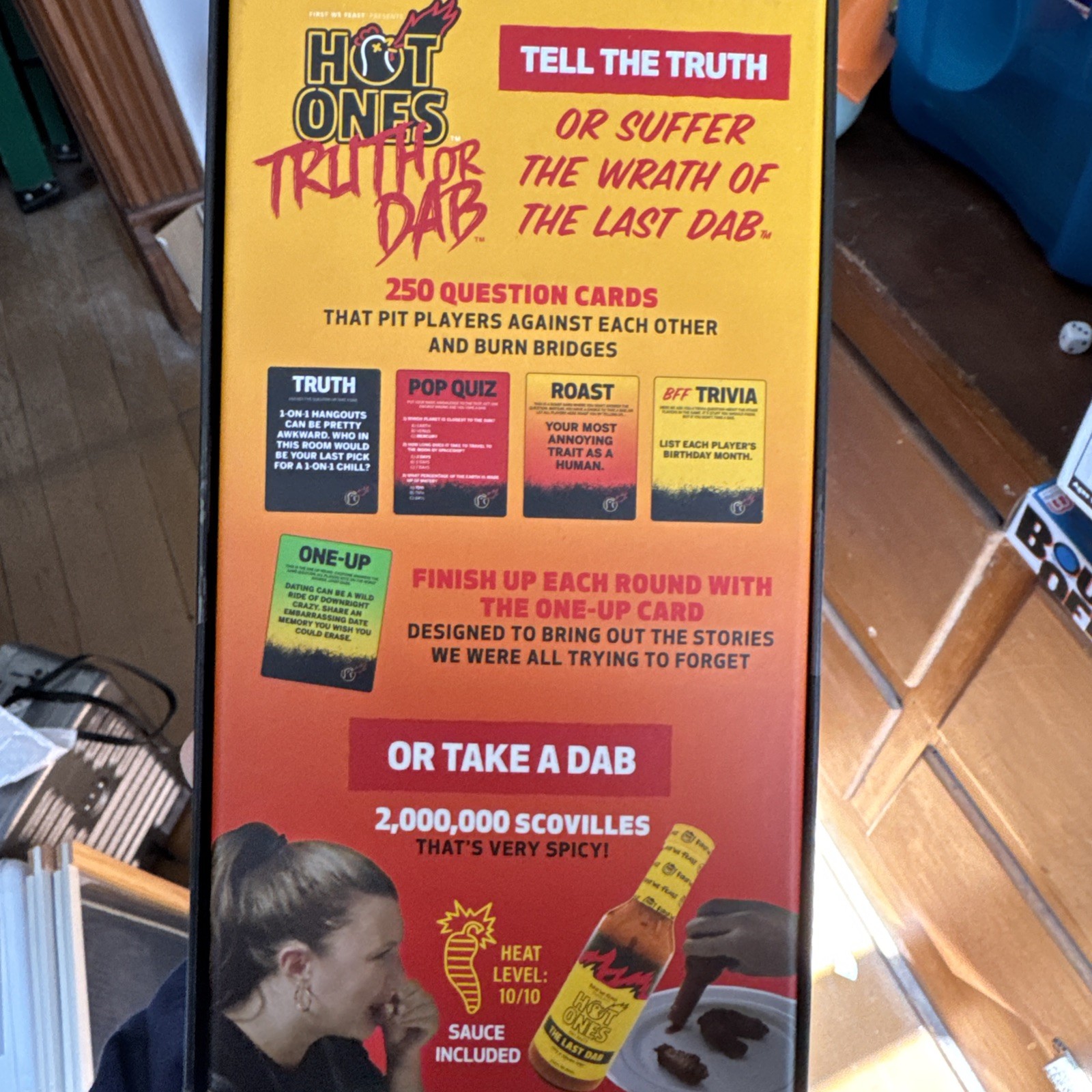 Hot Ones Truth or Dab The Game – (Hot Sauce Missing) Ages 17 Plus 3-6 Players