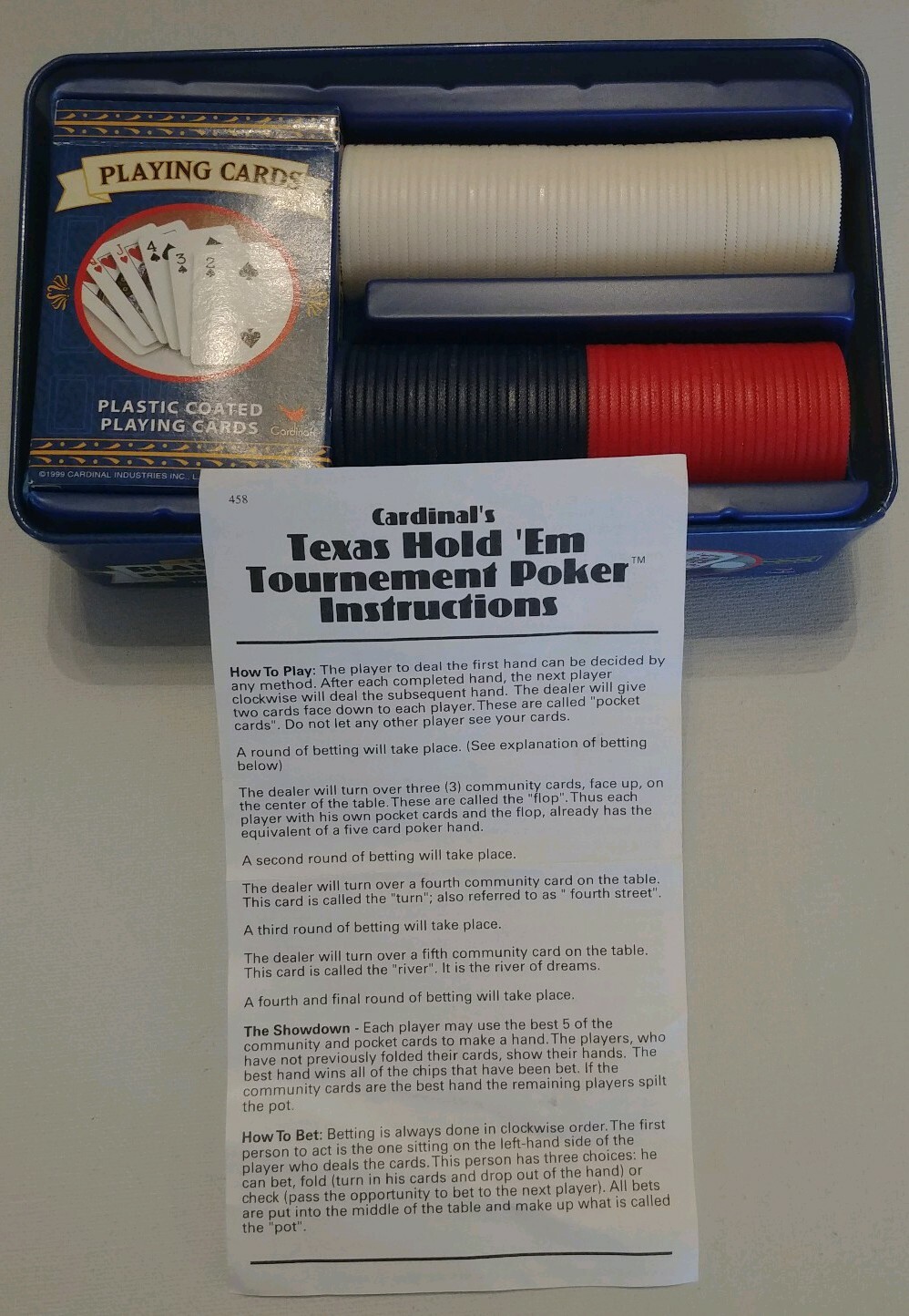 Cardinal Boardgame Collectors Playing Cards, Poker Chips & Dice Box