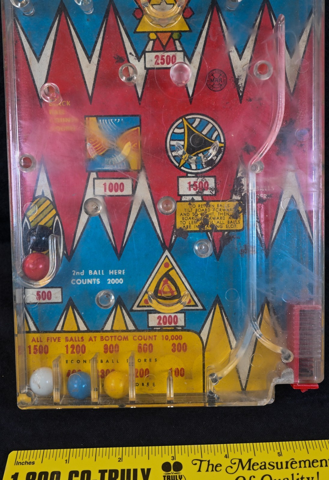Vintage Bazooka Bagatelle Marble Game, Marx, 1950’s, Free Shipping, RRCA, S1656