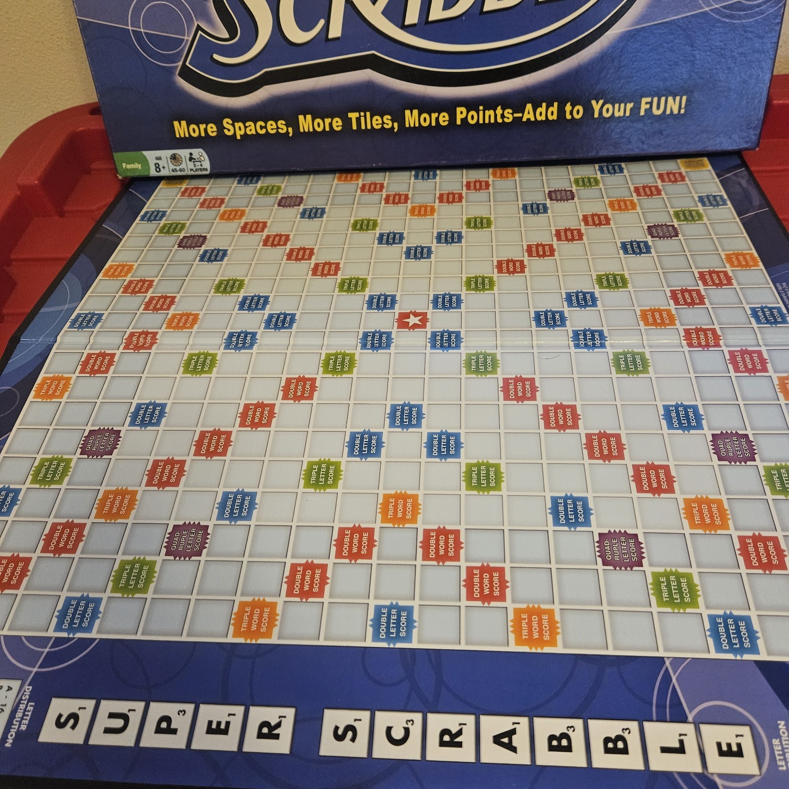 Super Scrabble Board Game – 2011 – 200 Tiles – (No Instructions)