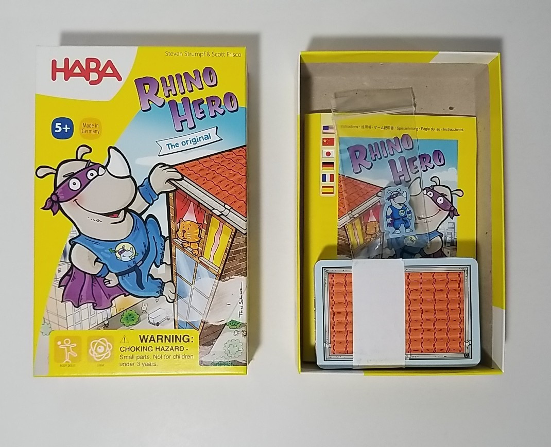 Complete – RHINO HERO The Original – Game by HABA 2-5 Players 3-D Stacking Game