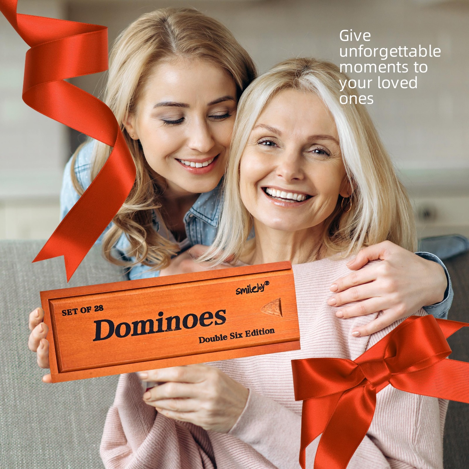 Dominos Set for Adults -Jumbo Size Dominoes Double Six Edition- Classic Board