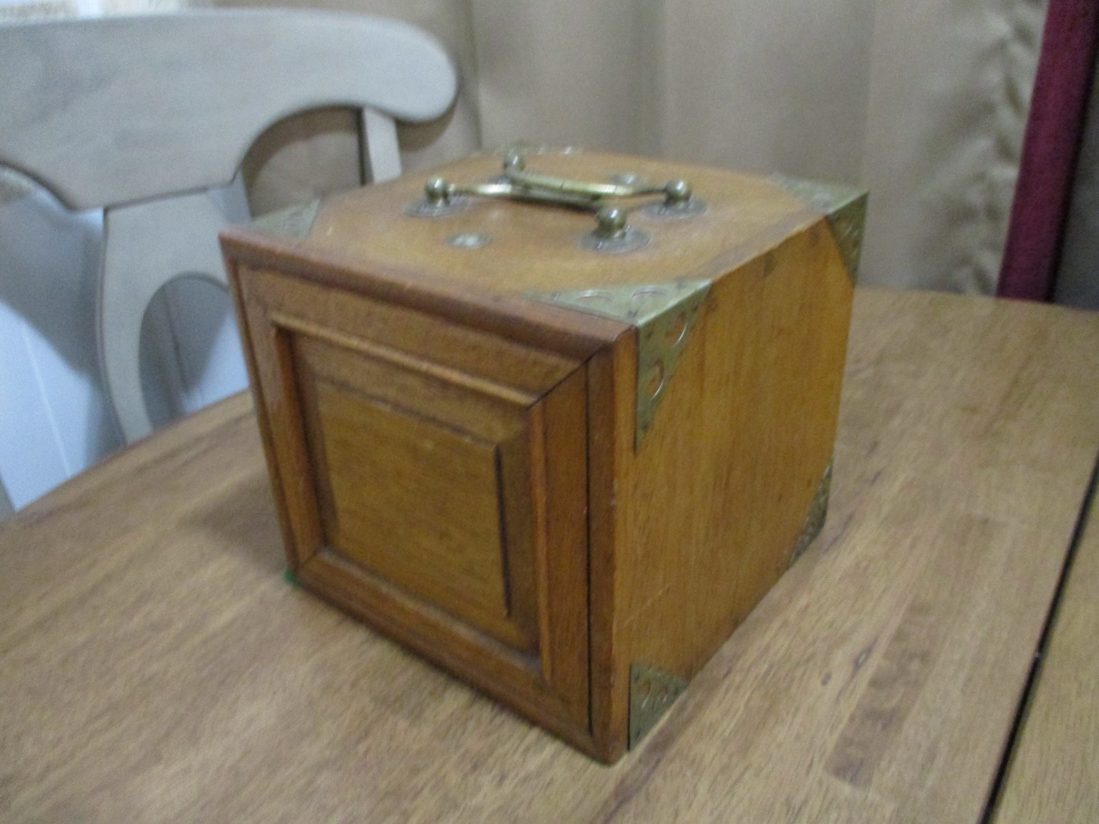 Antique Mahjong 5 Drawer Wood Box Set Bamboo Bone Mah-Jongg
