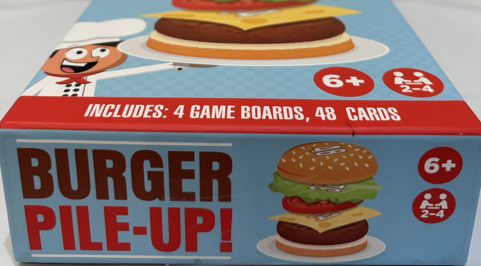 Old East Main Co. Burger Pile-Up! Number Stacking Family Game 6+ 2-4 Players