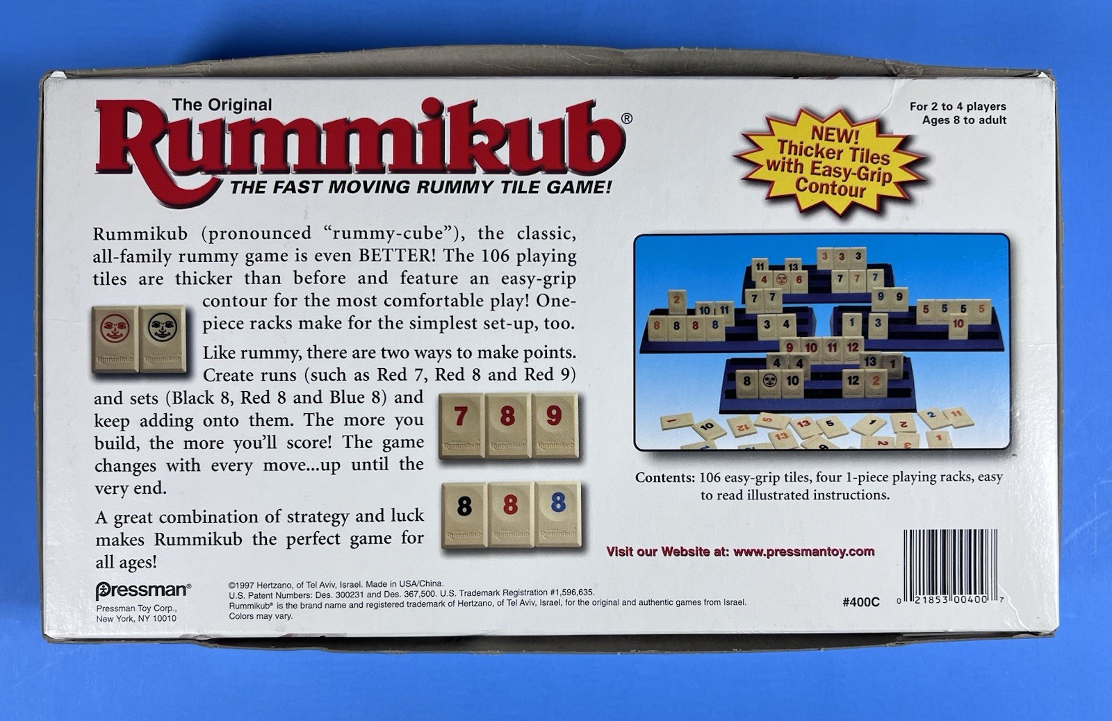 The Original Rummikub Game 1997 Pressman 100% Complete 106 Tiles Instructions