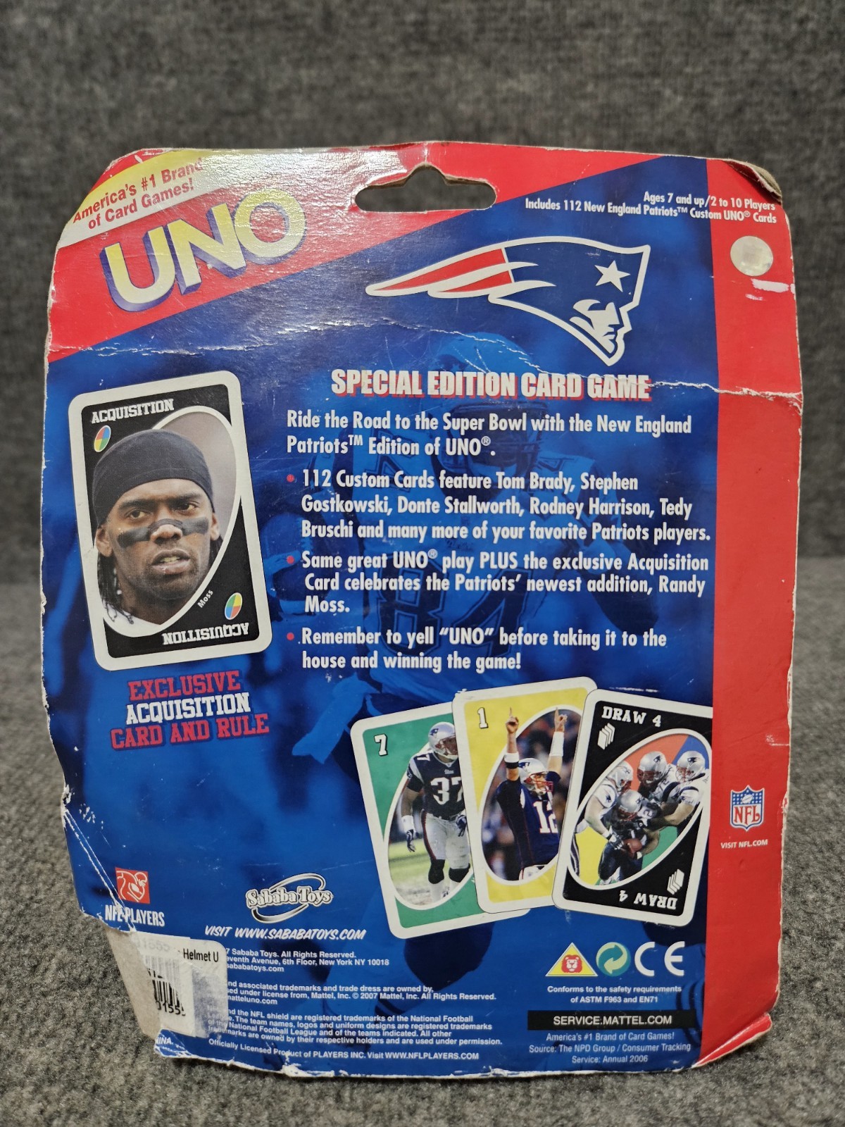 NFL New England Patriots UNO Special Edition Card Game Helmet Case