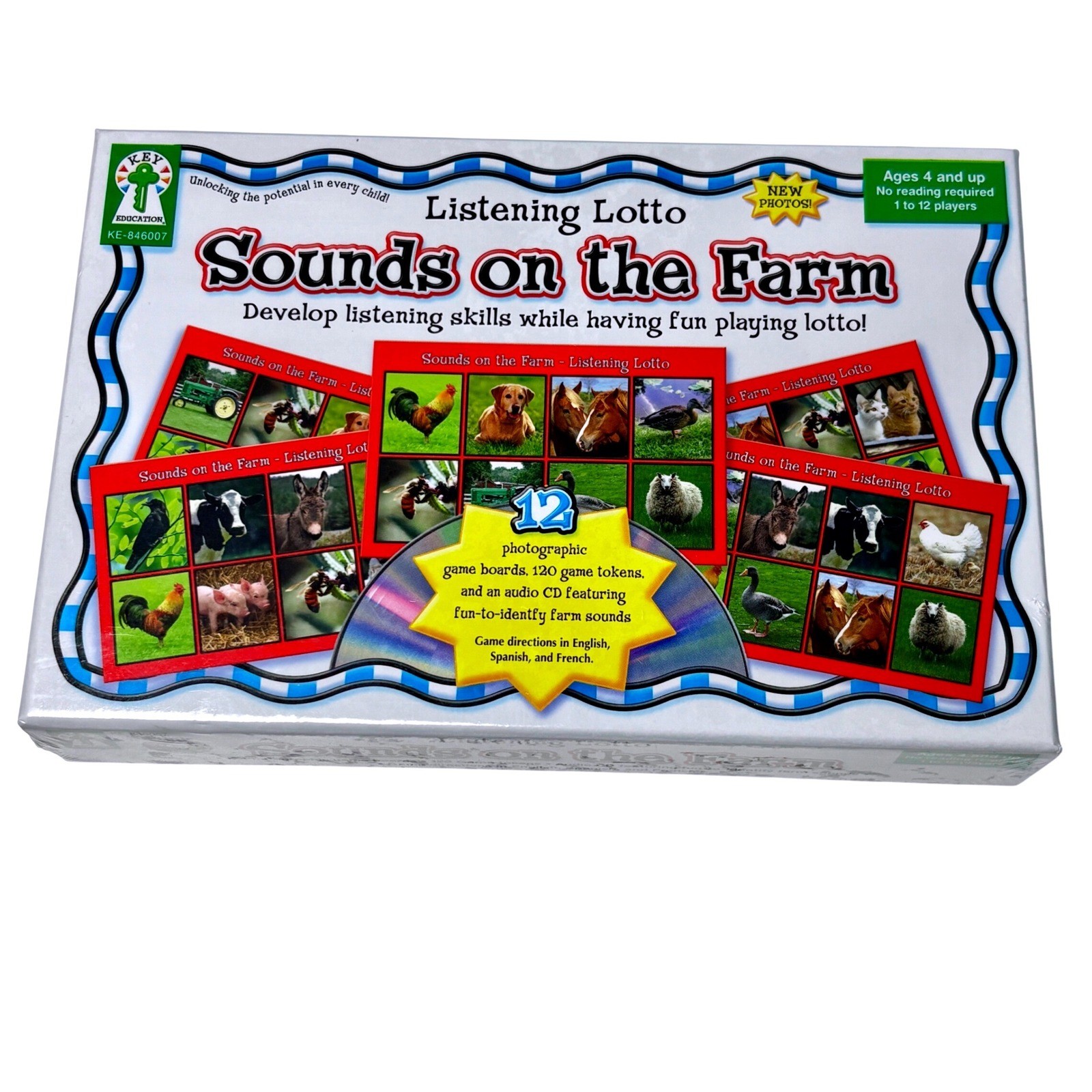 Listening Lotto Game Kids Multicolor Sounds on the Farm KE-846007 Key Education