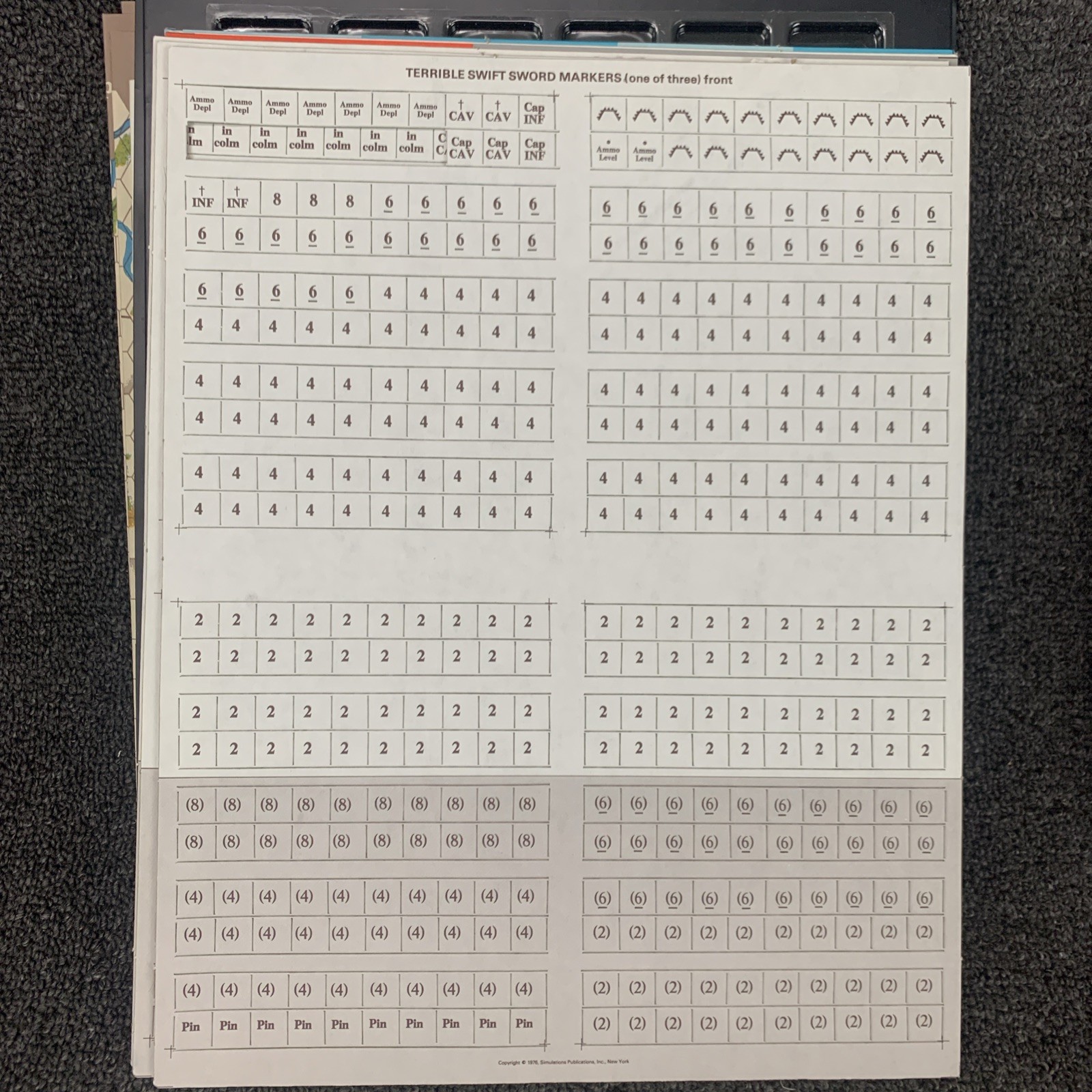 SPI 1976 Tray – TERRIBLE SWIFT SWORD – Three Days of Gettysburg Game (PUN) EX